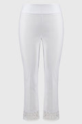 Joseph Ribkoff 251053 Trousers with Lace Hem White - Dotique