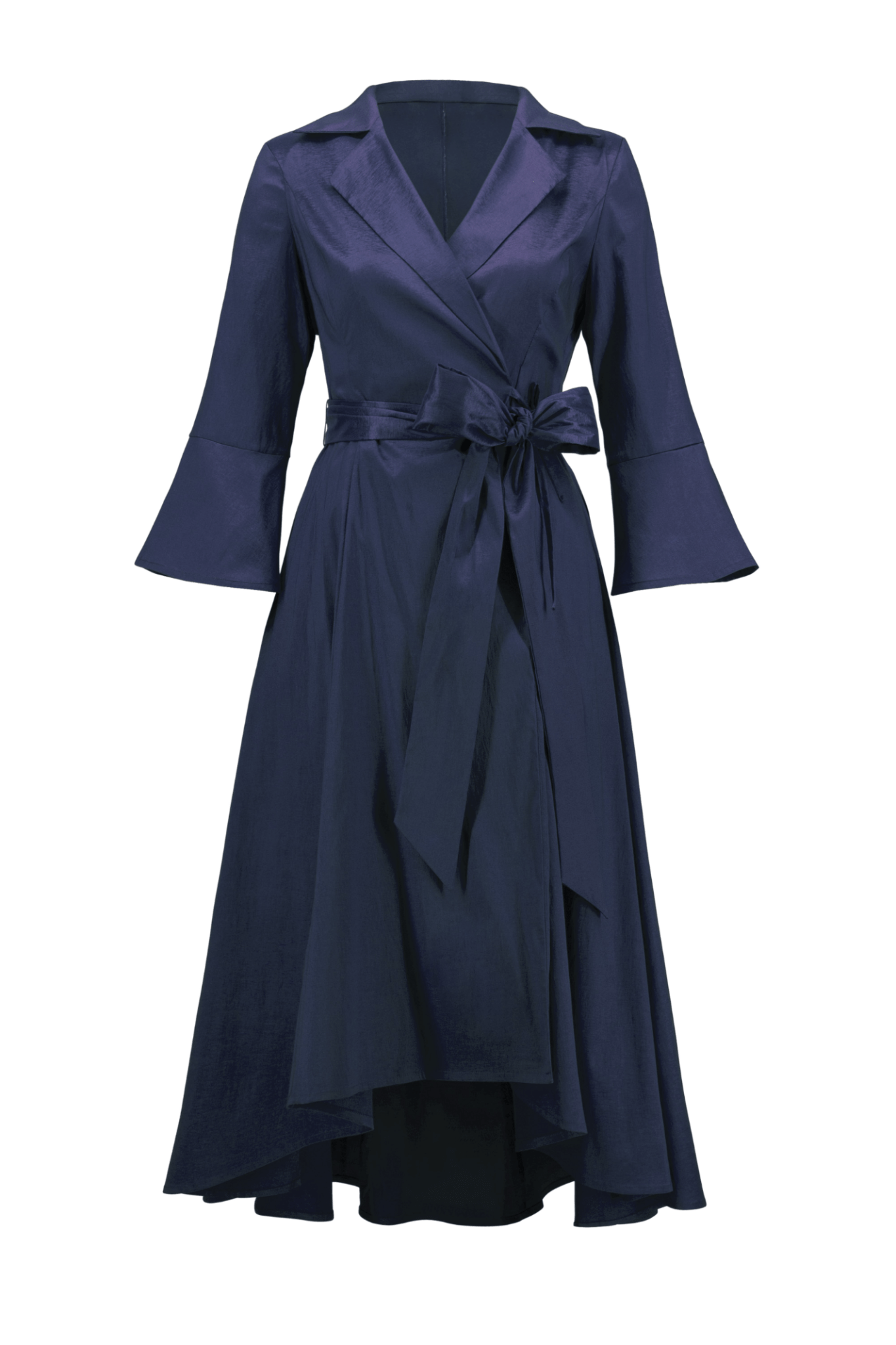 Joseph Ribkoff 251727 Signature | Stretch Taffeta High Low Wrap Dress - Midnight Blue - Dotique - Joseph Ribkoff