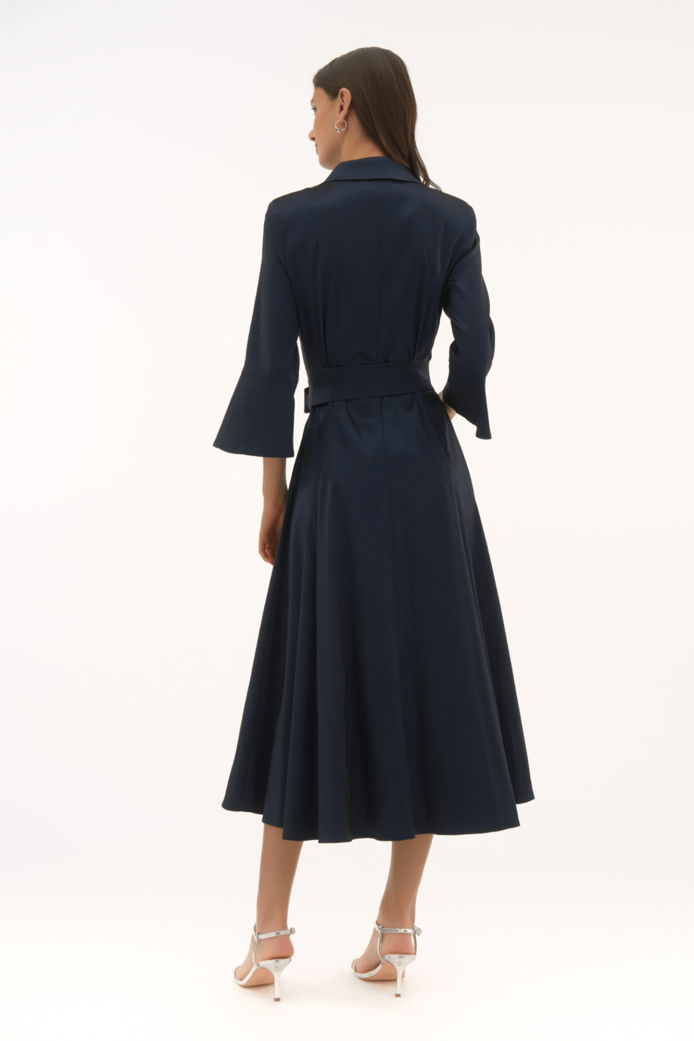 Joseph Ribkoff 251727 Signature | Stretch Taffeta High Low Wrap Dress - Midnight Blue - Dotique - Joseph Ribkoff