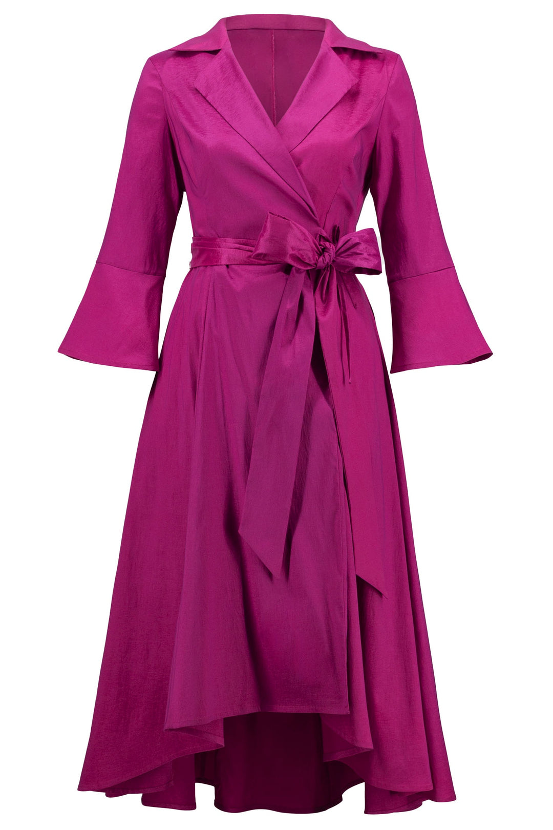 Joseph Ribkoff 251727 Stretch Taffeta Wrap Dress Magenta Pink - Dotique