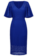 Joseph Ribkoff 251744 Royal Sapphire Guipure Lace Sheath Dress - Dotique