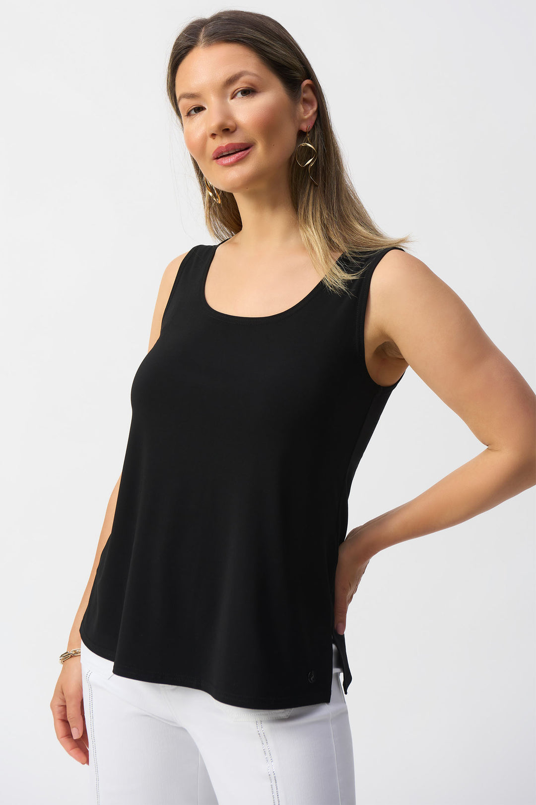 Joseph Ribkoff 251970 Black Round Neck Cami Top - Dotique