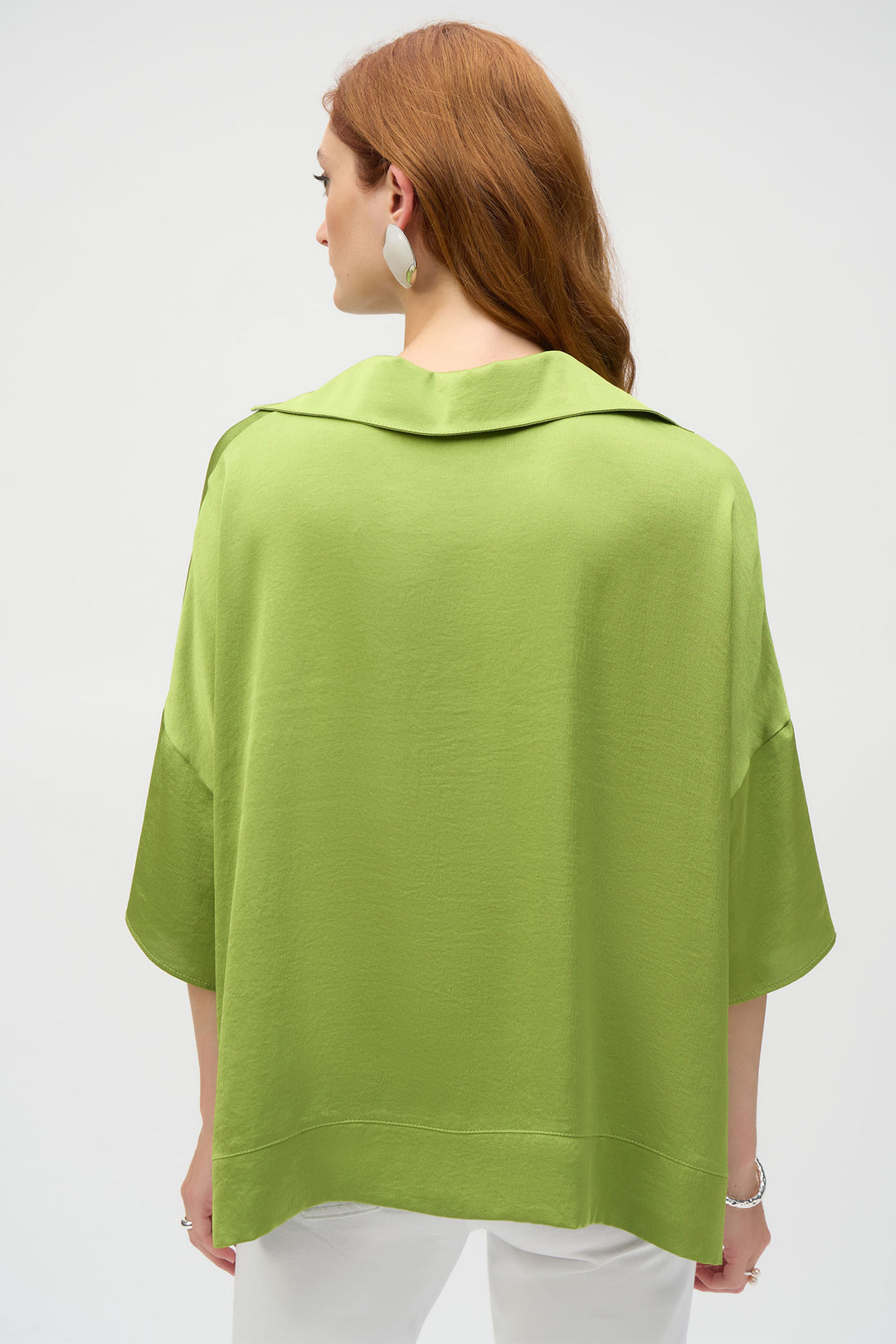 Joseph Ribkoff 252059 Greenery Hammered Satin Boxy Top - Dotique