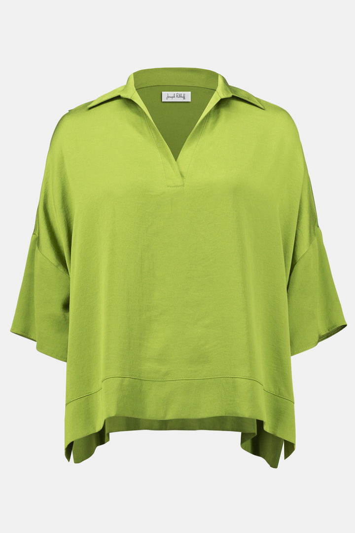 Joseph Ribkoff 252059 Greenery Hammered Satin Boxy Top - Dotique