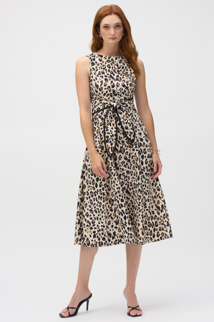 Joseph Ribkoff 252095 Poplin Animal Print Fit and Flare Dress - Dotique