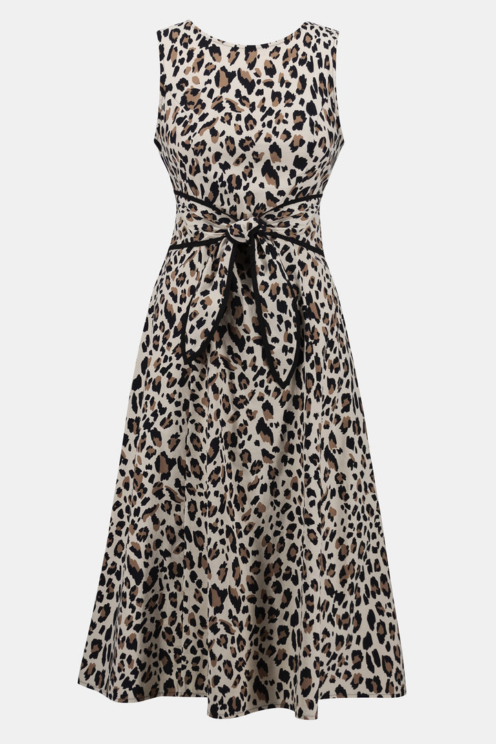 Joseph Ribkoff 252095 Poplin Animal Print Fit and Flare Dress - Dotique