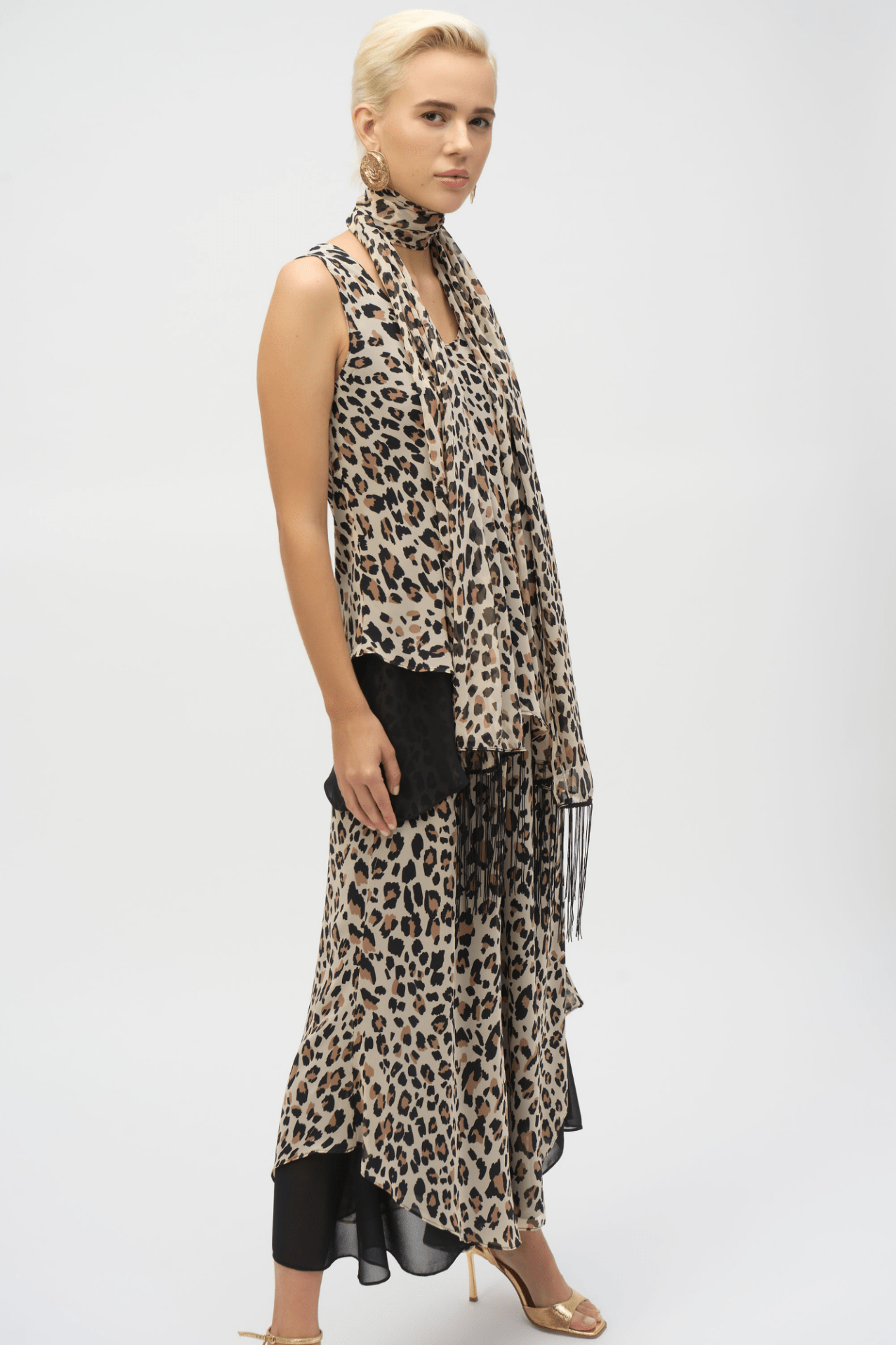 Joseph Ribkoff 252155 Chiffon Animal Print Reversible A - Line Tunic - Dotique - Joseph Ribkoff