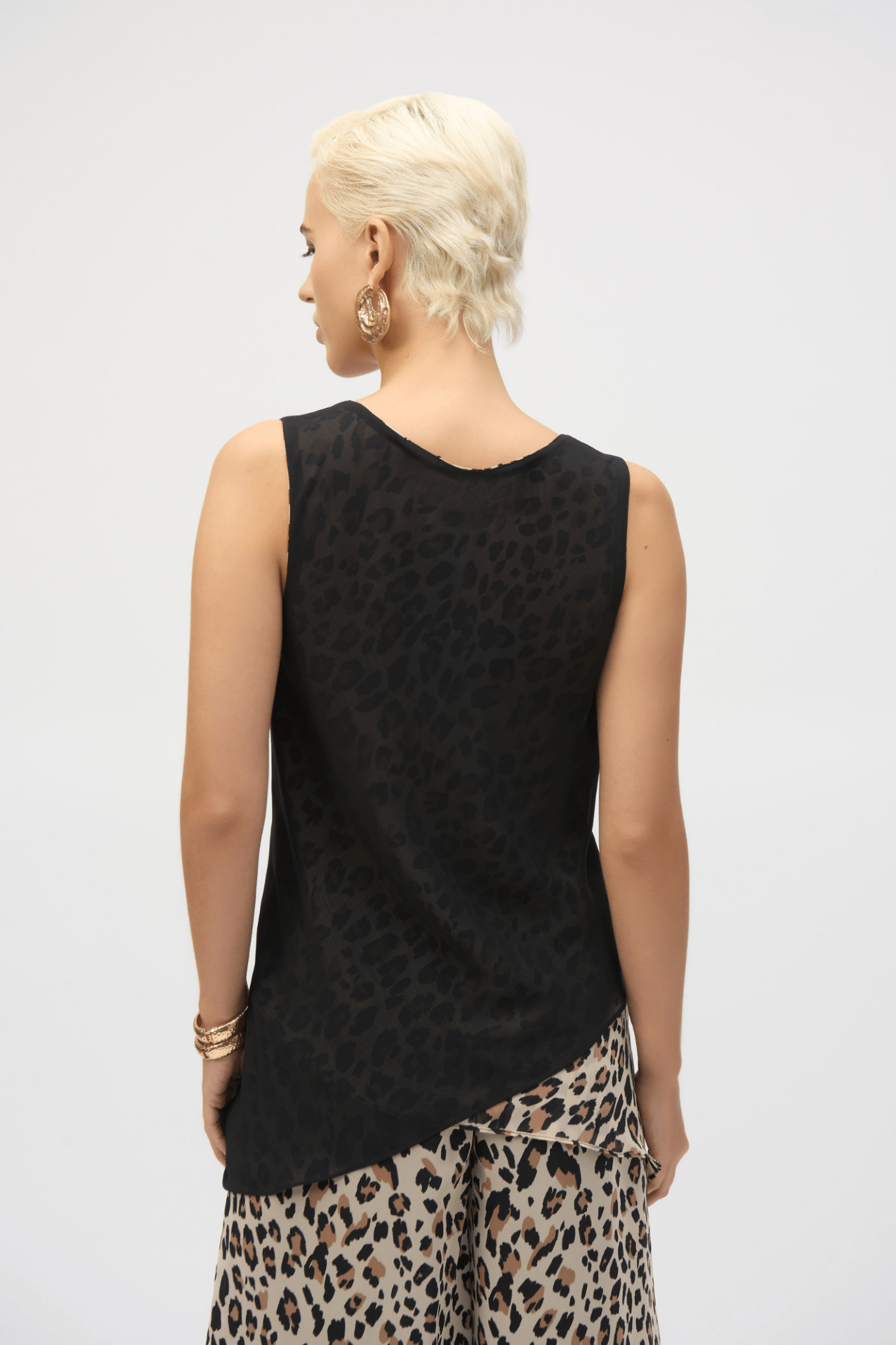 Joseph Ribkoff 252155 Chiffon Animal Print Reversible A - Line Tunic - Dotique - Joseph Ribkoff