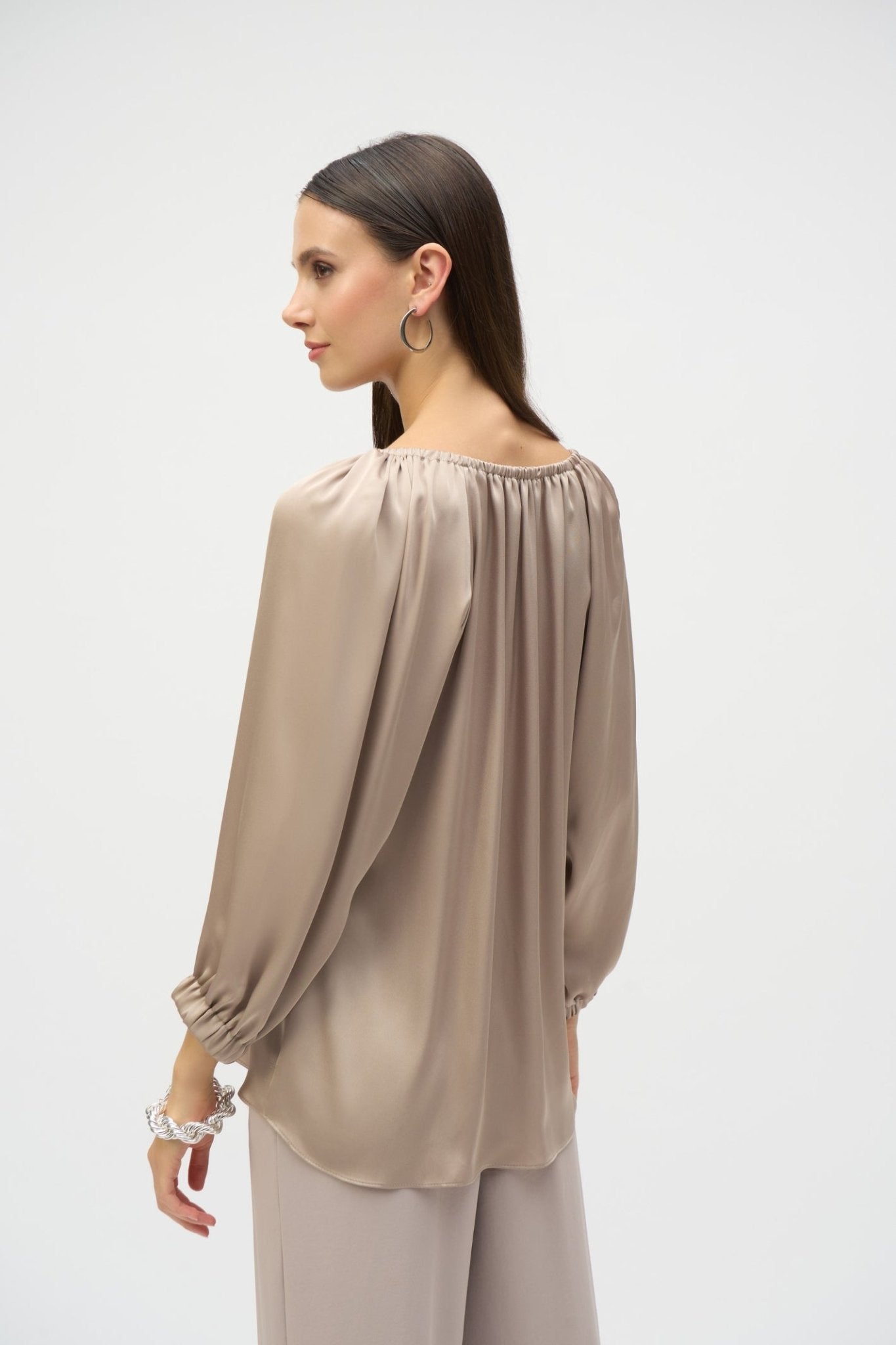 joseph-ribkoff-252165-dotique-satin-v-neck-straight-top-dune-dotique-1