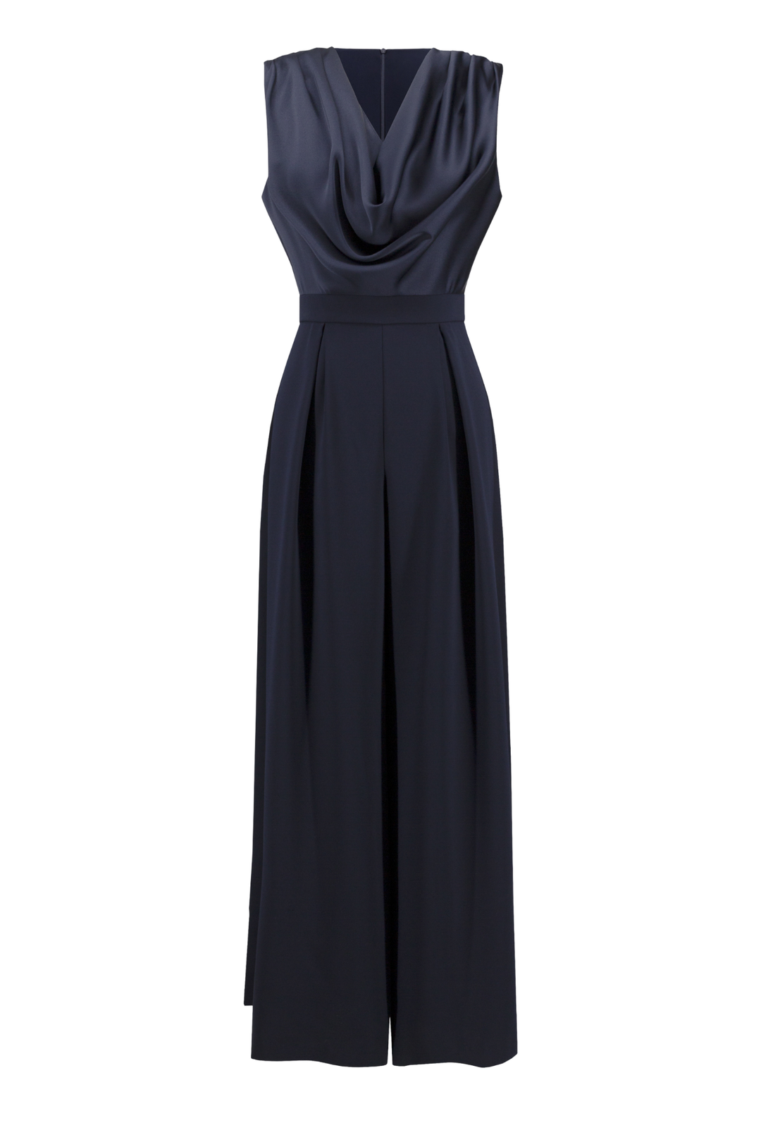 Joseph Ribkoff 252703 Midnight Signature | Satin and Crepe Wide Leg Jumpsuit