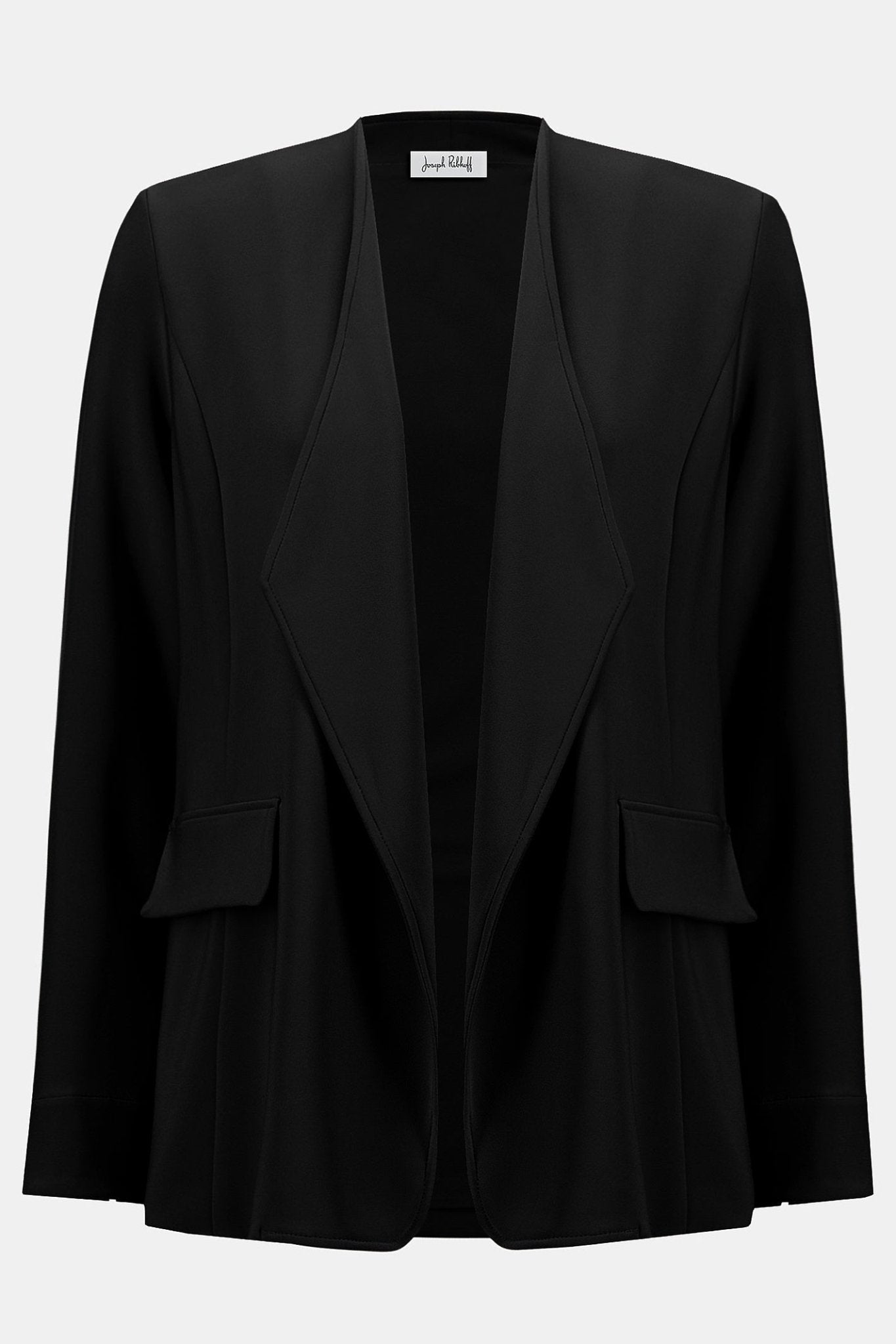 Joseph Ribkoff 253005 Black Silky Knit Straight Blazer - Dotique - Joseph Ribkoff