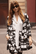 Joseph Ribkoff plaid jacquard A-line jacket with shawl collar – Dotique