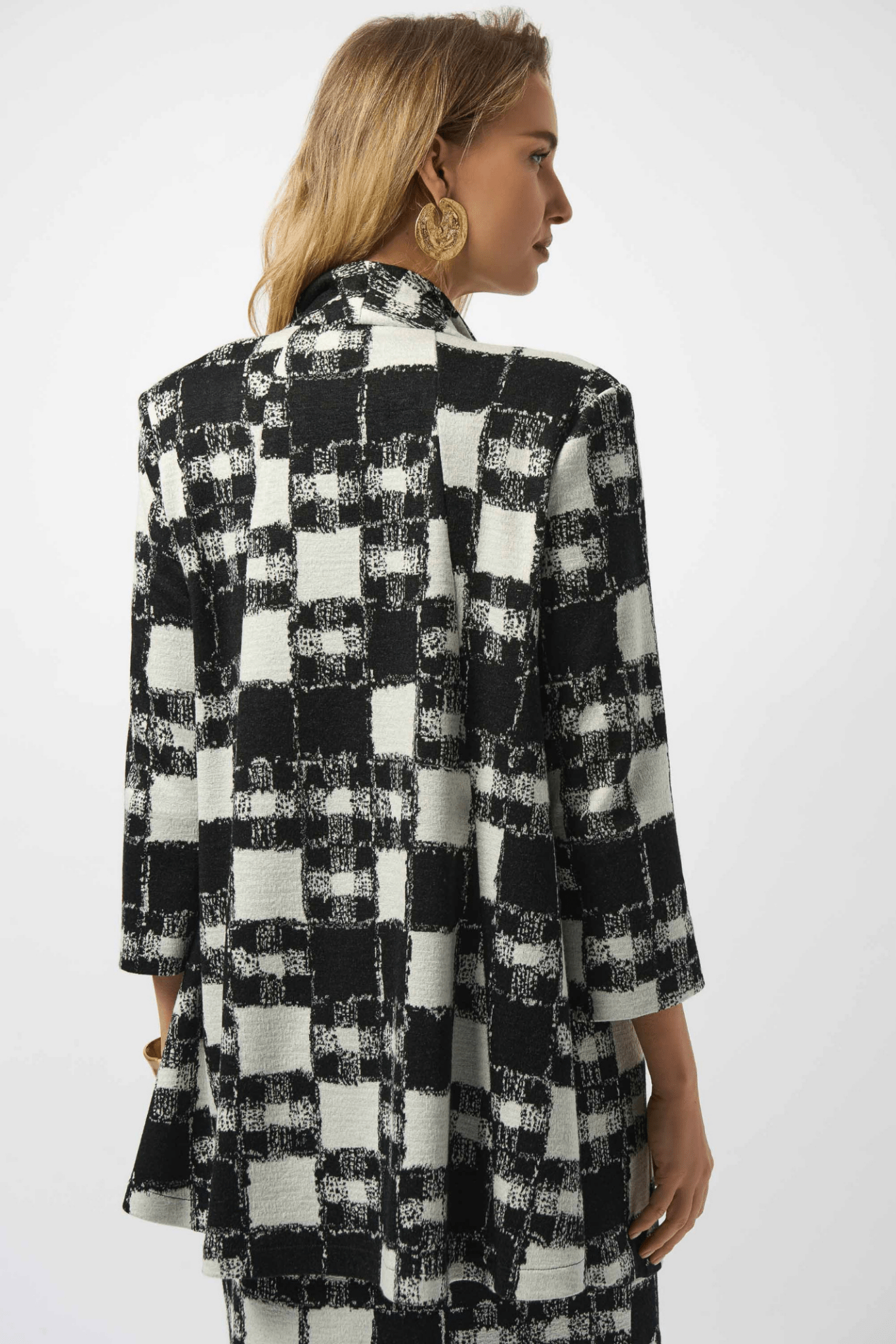 Joseph Ribkoff plaid jacquard A-line jacket with shawl collar – Dotique