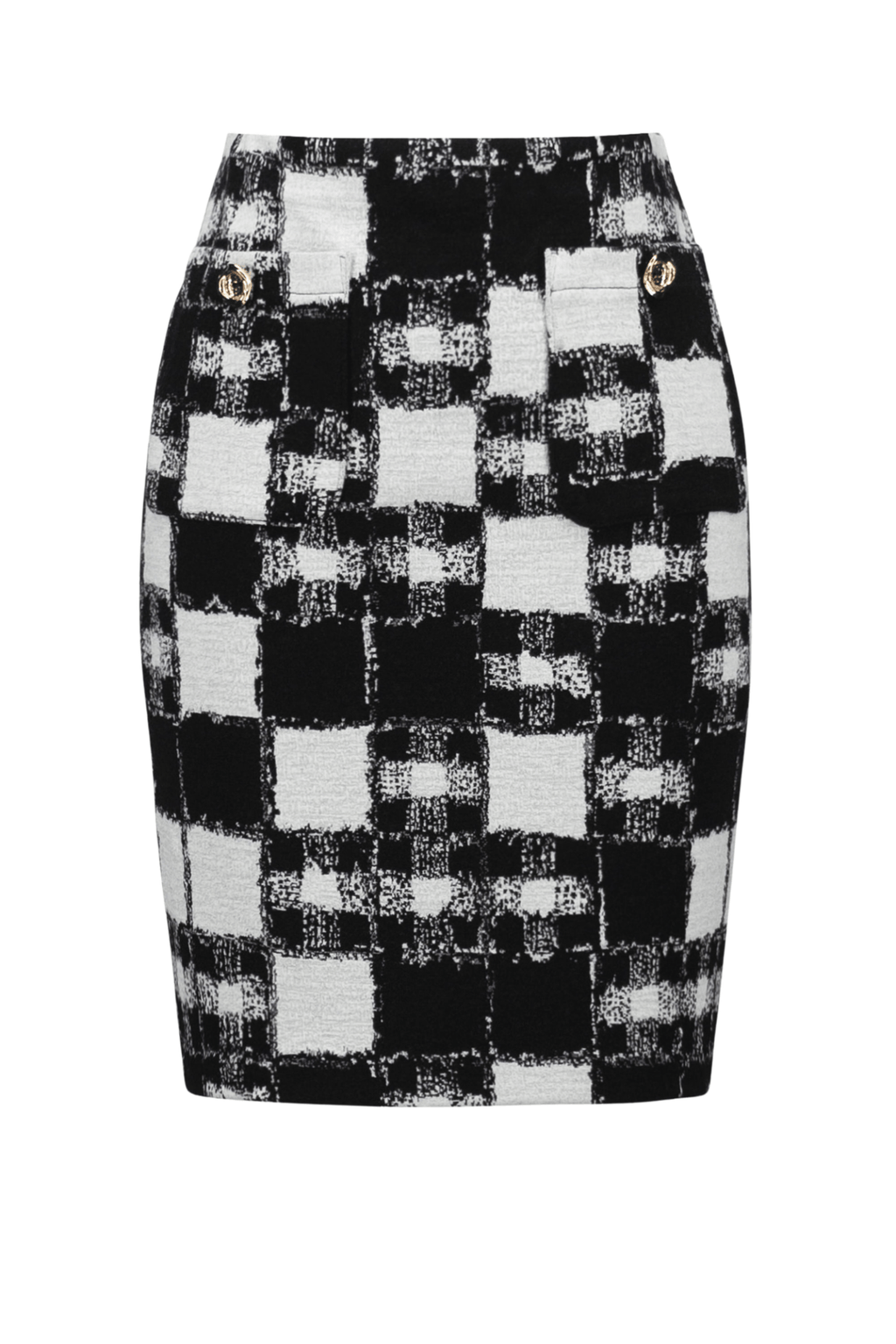 Joseph Ribkoff plaid jacquard pull-on skirt with buttoned pockets – Dotique