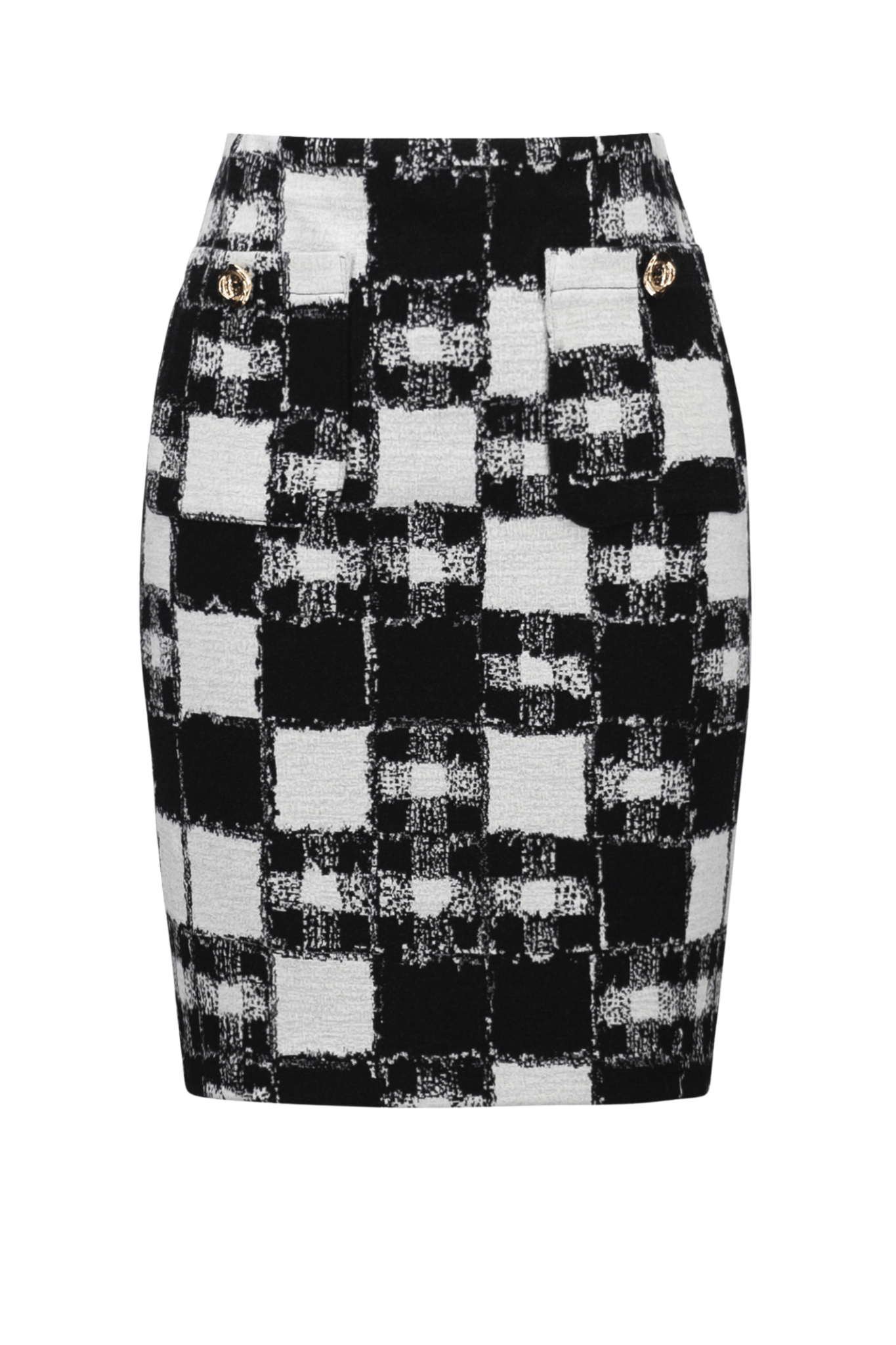 Joseph Ribkoff plaid jacquard pull-on skirt with buttoned pockets – Dotique
