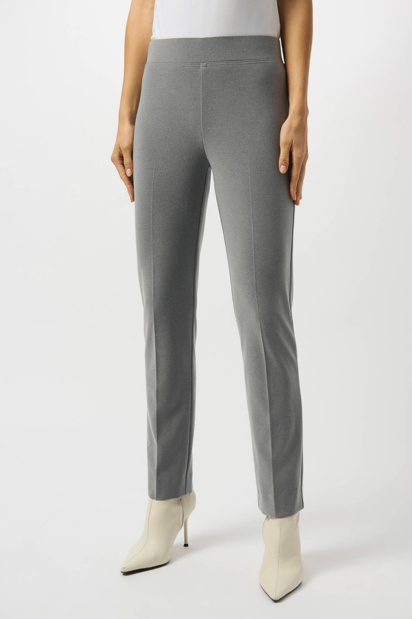 Joseph Ribkoff grey melange silky knit straight-leg pull-on trousers – Dotique