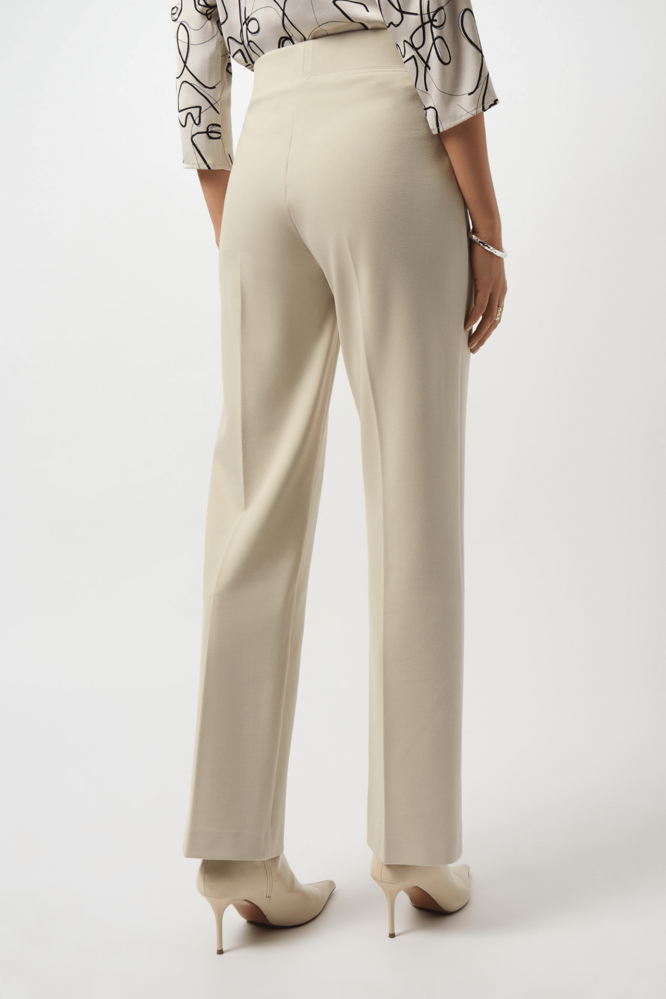 Joseph Ribkoff moonstone heavy knit wide-leg trousers with pull-on waistband and tailored look