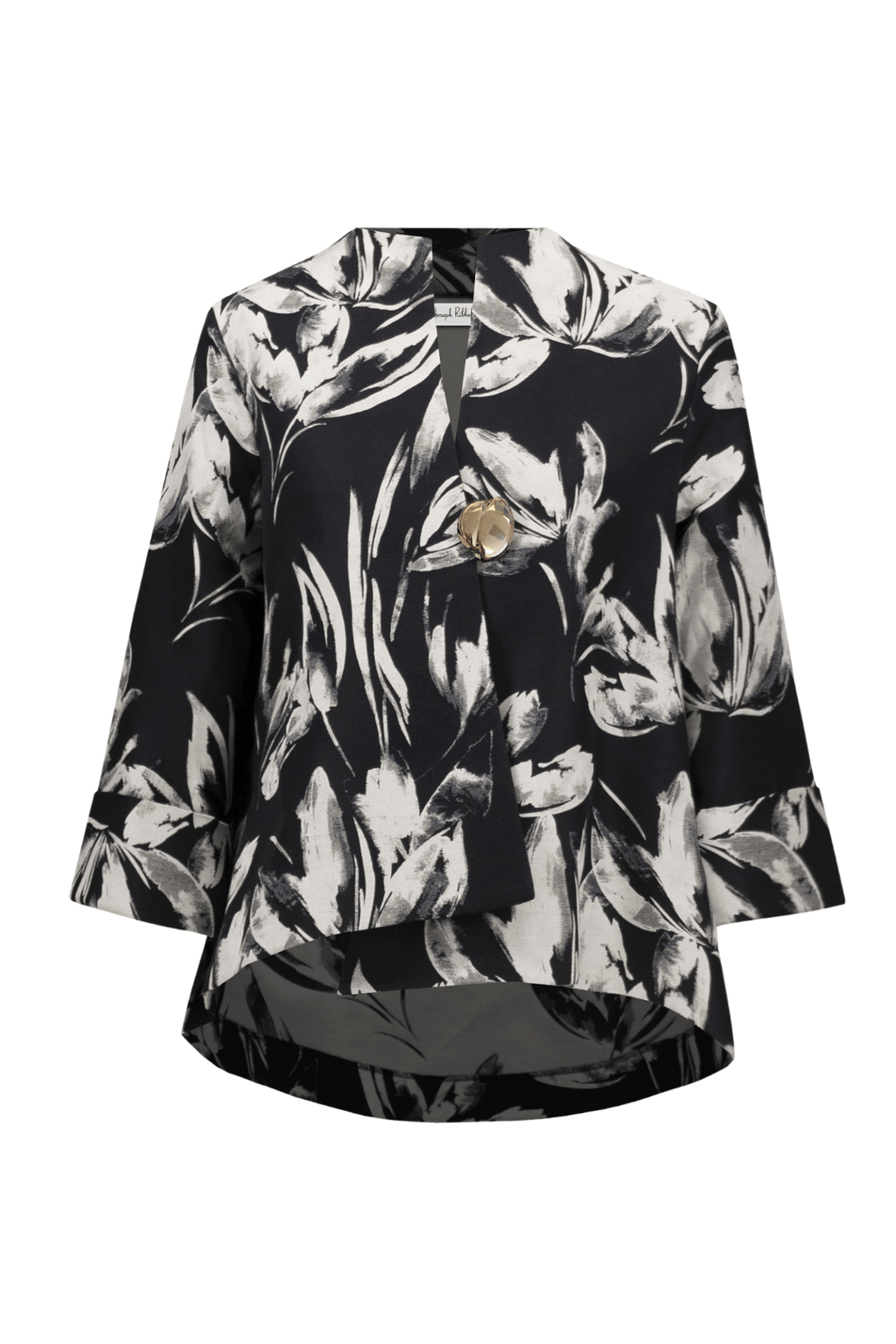 Joseph Ribkoff floral jacquard swing jacket with funnel collar – Dotique