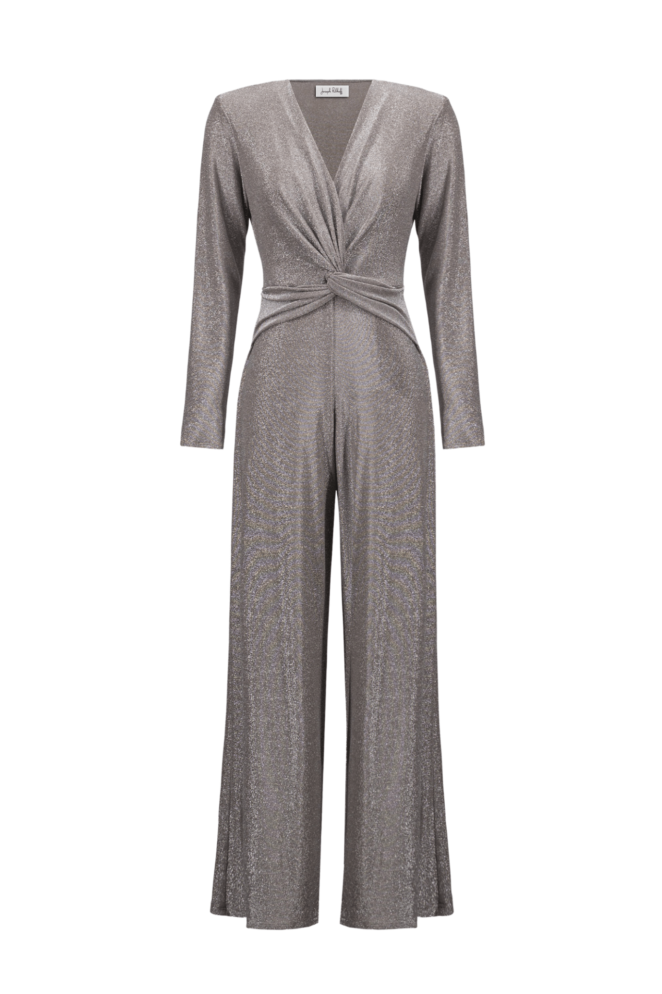 Joseph Ribkoff taupe wide-leg jumpsuit with twist waist – Dotique
