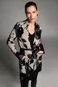 Joseph Ribkoff abstract jacquard long cardigan with boxy silhouette – Dotique
