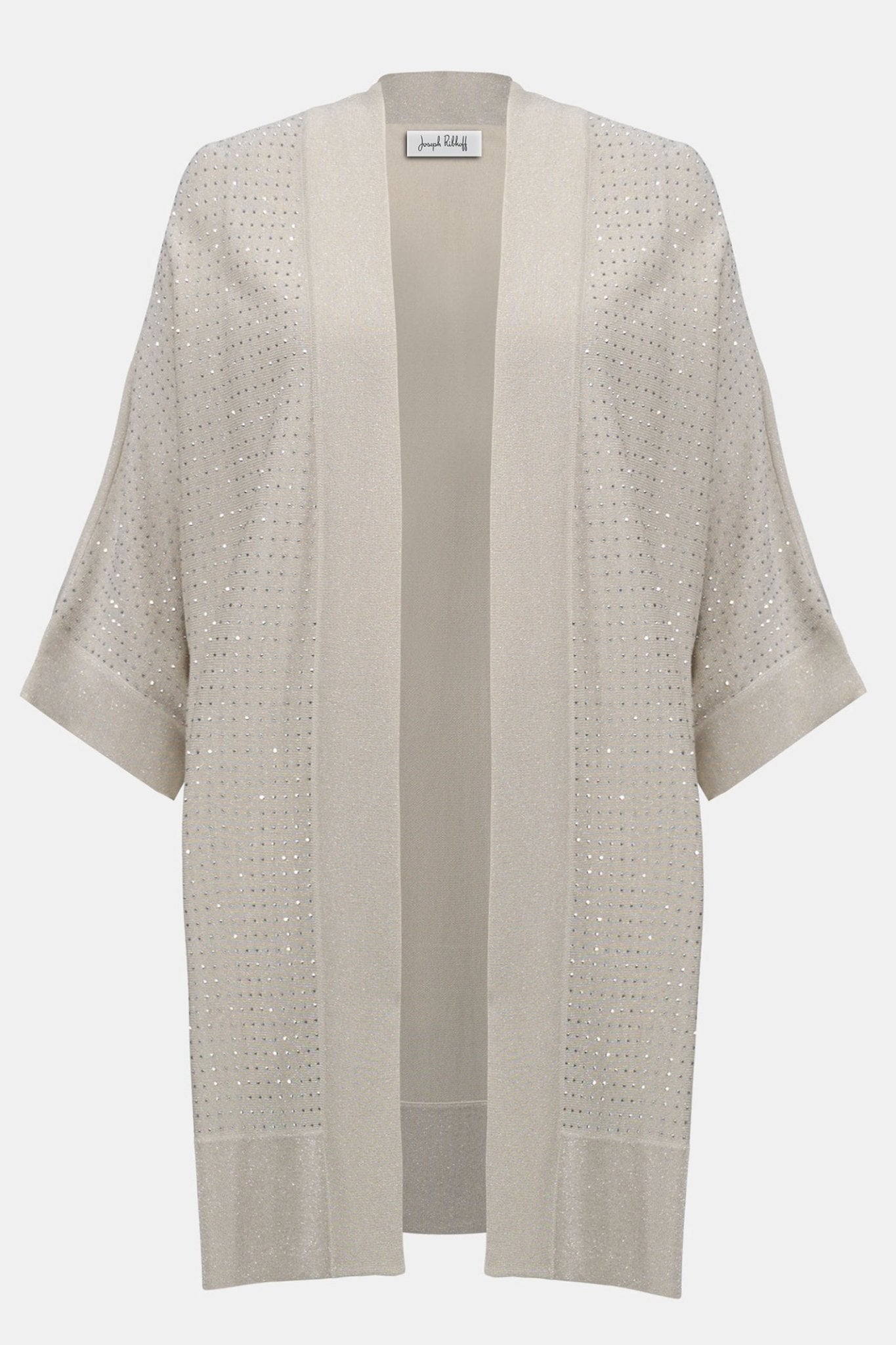 Joseph Ribkoff 254937 Birch Silver Sparkle Longline Cardigan - Dotique - Joseph Ribkoff