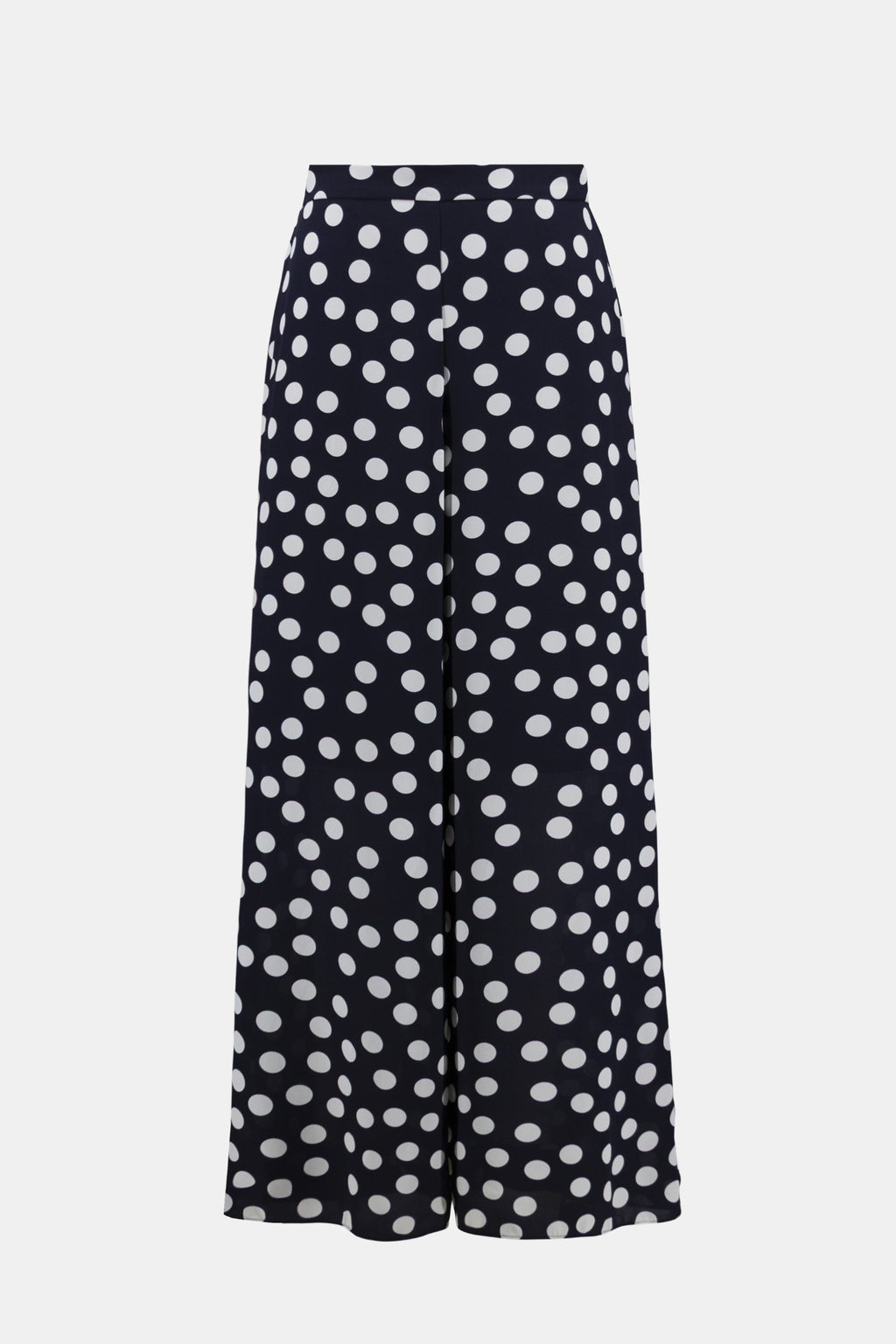 Joseph Ribkoff 261305 Georgette Polka Dot Wide Leg Trousers Midnight Blue by Joseph Ribkoff, shop Joseph Ribkoff at Dotique