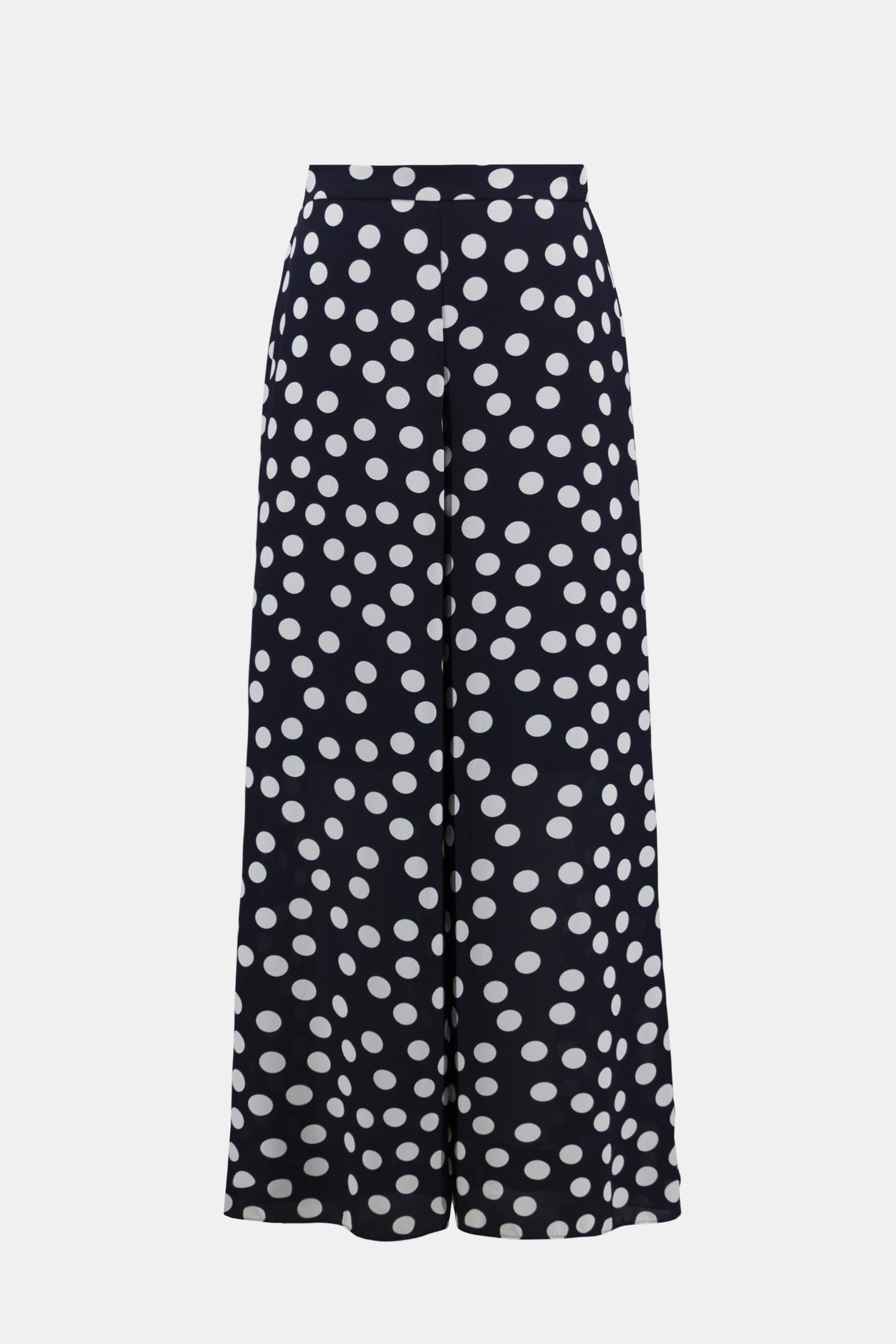 Joseph Ribkoff 261305 Georgette Polka Dot Wide Leg Trousers Midnight Blue by Joseph Ribkoff, shop Joseph Ribkoff at Dotique