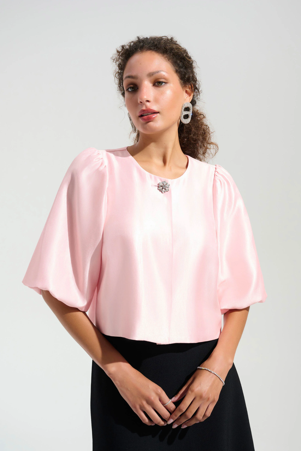 Women’s Joseph Ribkoff Petal Pink tailored jacket in soft stretch fabric.