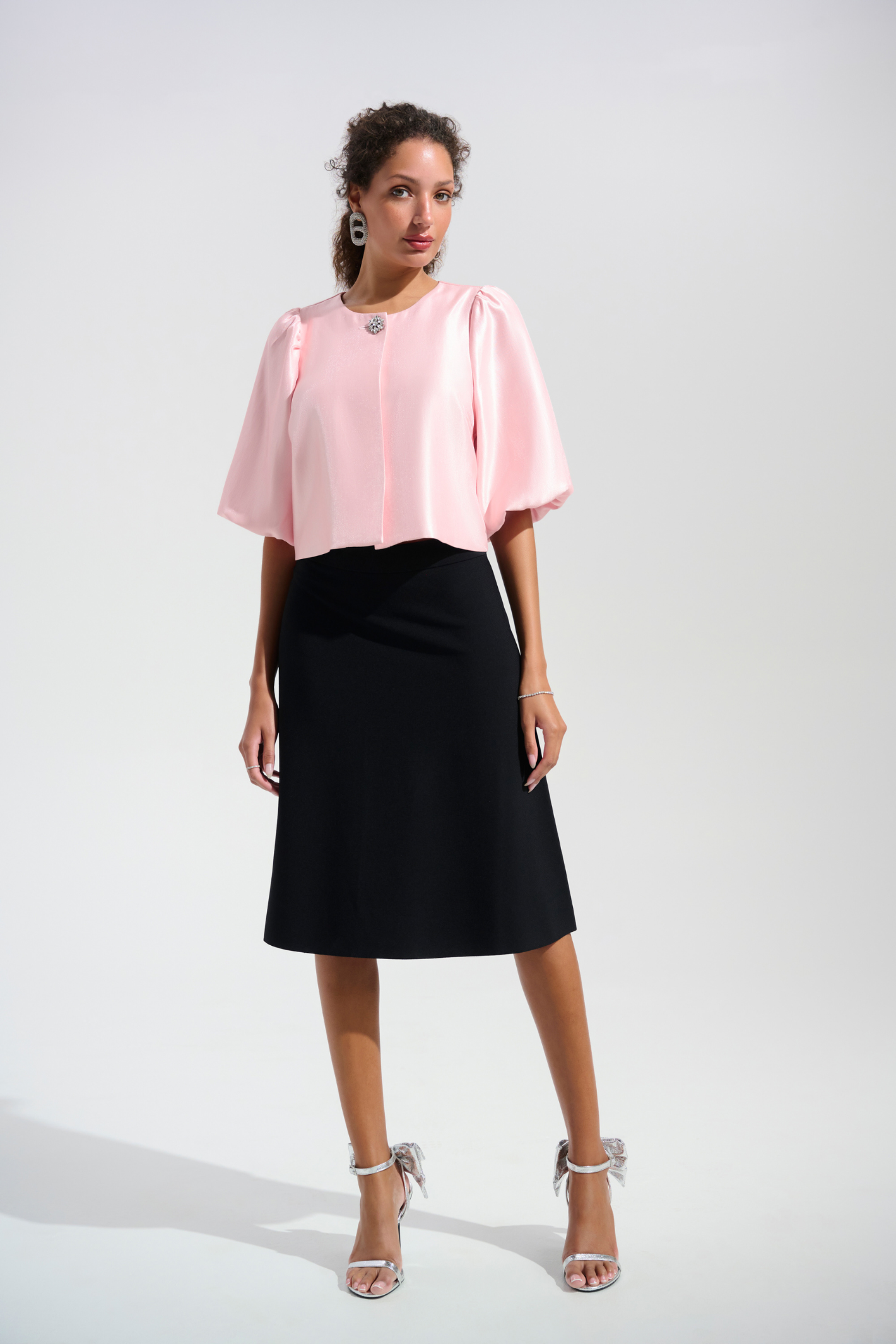 Women’s Joseph Ribkoff Petal Pink tailored jacket in soft stretch fabric.