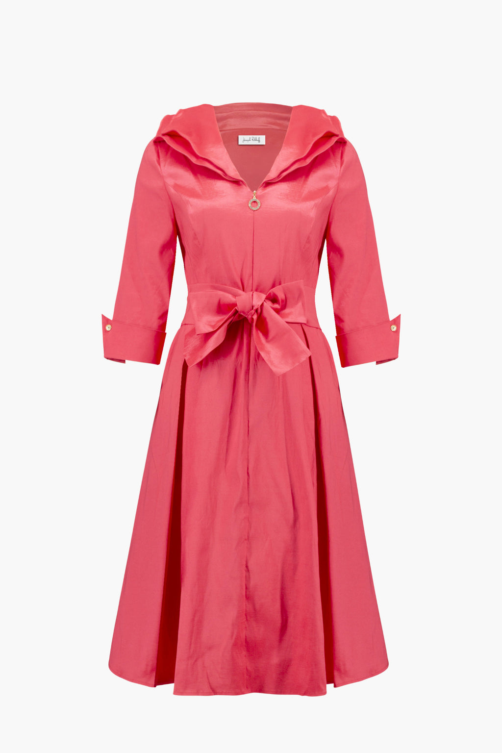 Joseph Ribkoff 261719 Coral Signature Stretch Taffeta Fit & Flare Dress by Joseph Ribkoff, shop Dotique.