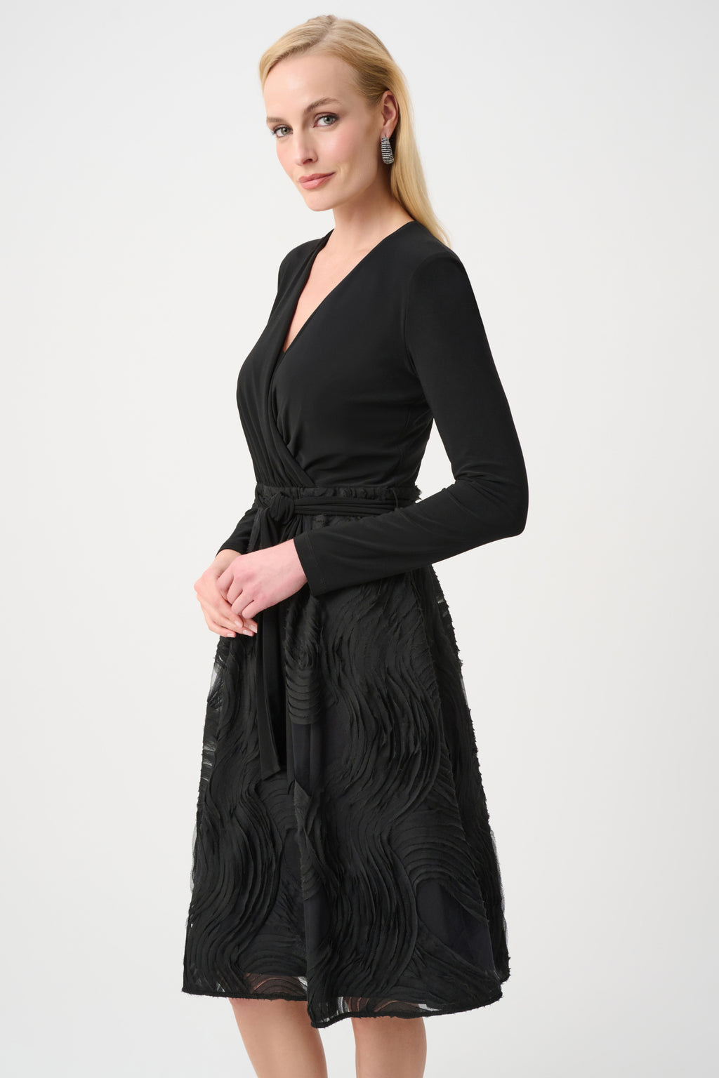 Joseph Ribkoff 263719 Signature | Silky Knit and Novelty Fit and Flare Dress. Shop Joseph Ribkoff at Dotique.