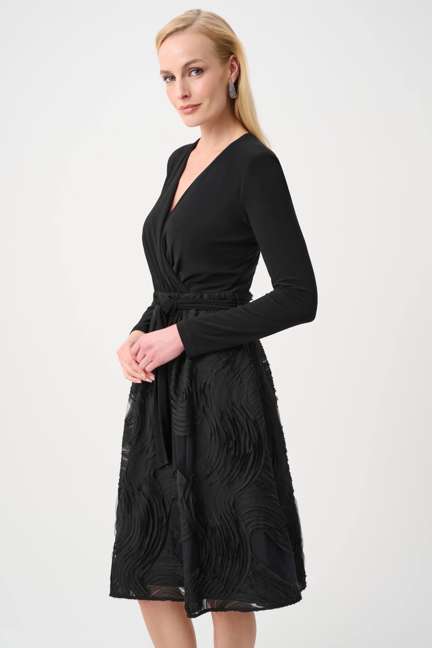 Joseph Ribkoff 263719 Signature | Silky Knit and Novelty Fit and Flare Dress. Shop Joseph Ribkoff at Dotique.