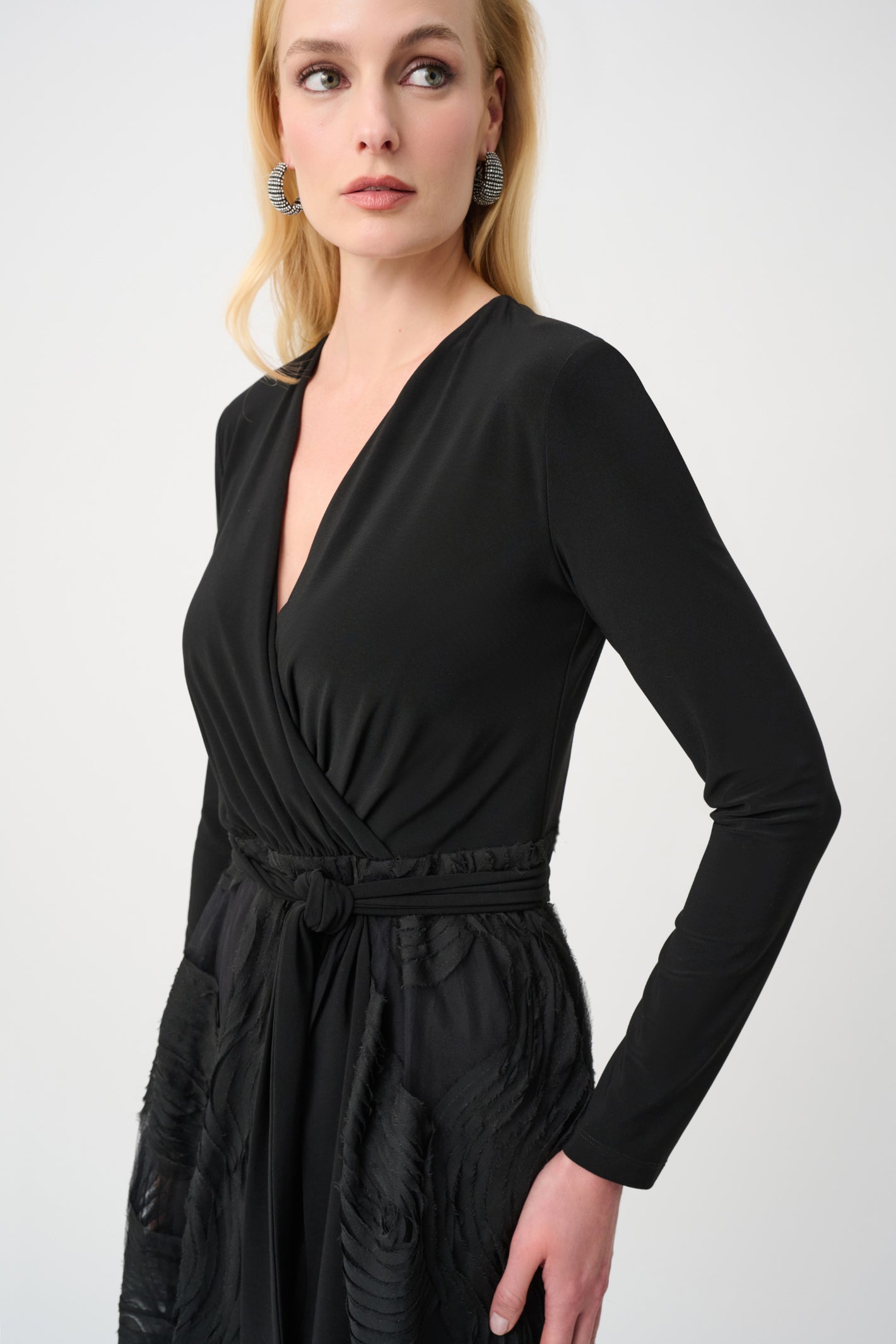 Joseph Ribkoff 263719 Signature | Silky Knit and Novelty Fit and Flare Dress. Shop Joseph Ribkoff at Dotique.