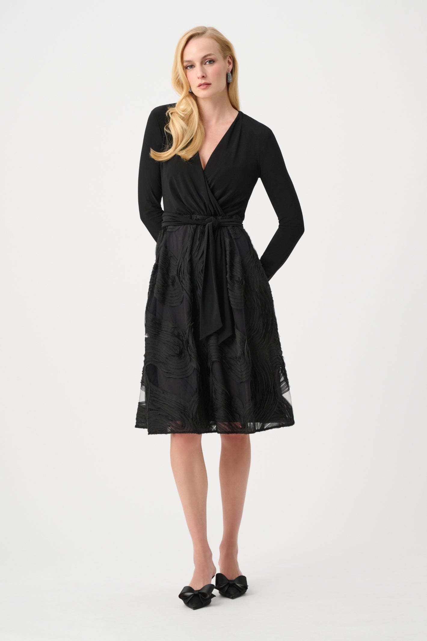 Joseph Ribkoff 263719 Signature | Silky Knit and Novelty Fit and Flare Dress. Shop Joseph Ribkoff at Dotique.