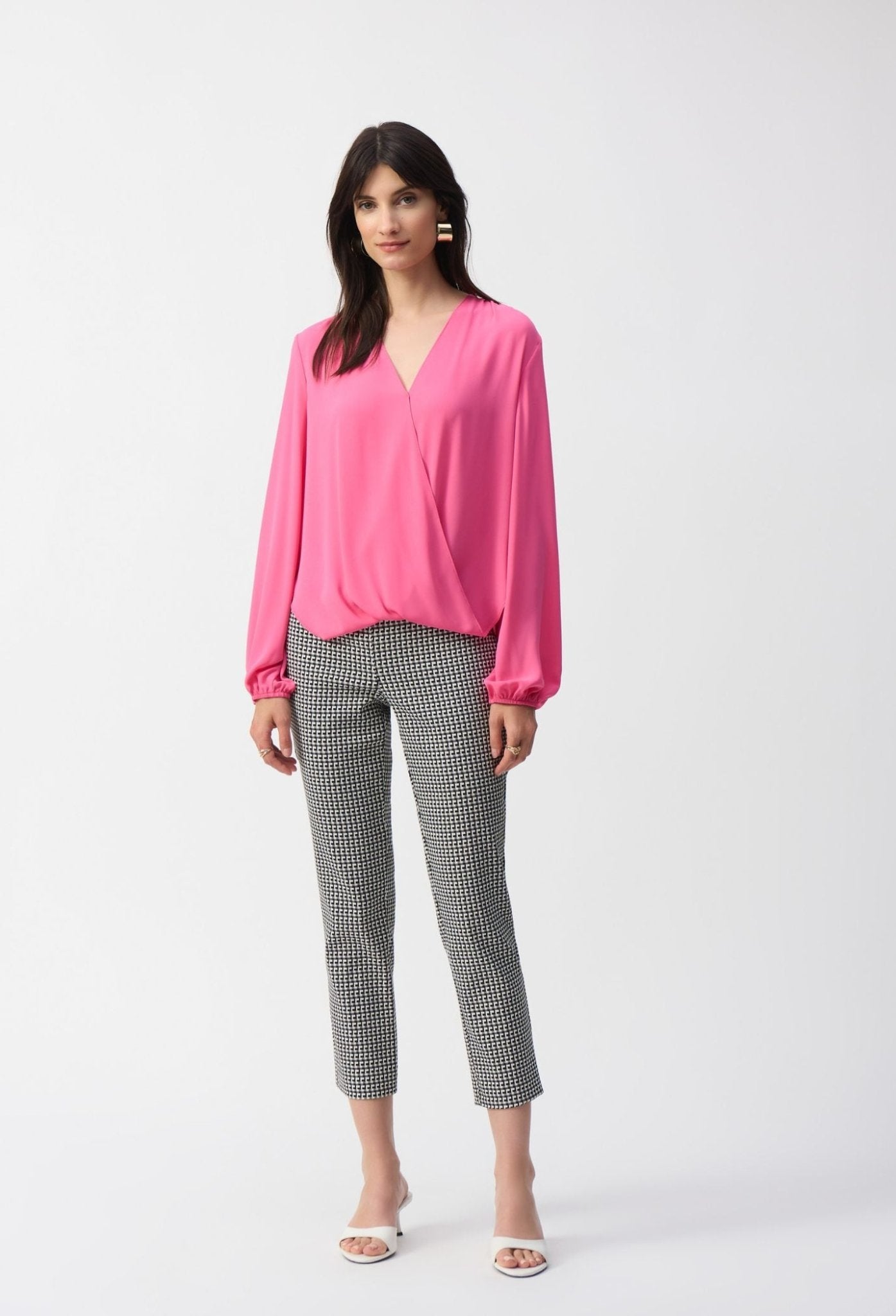 Joseph Ribkoff Georgette Boxy Wrap Top 251172-4368 – Dotique