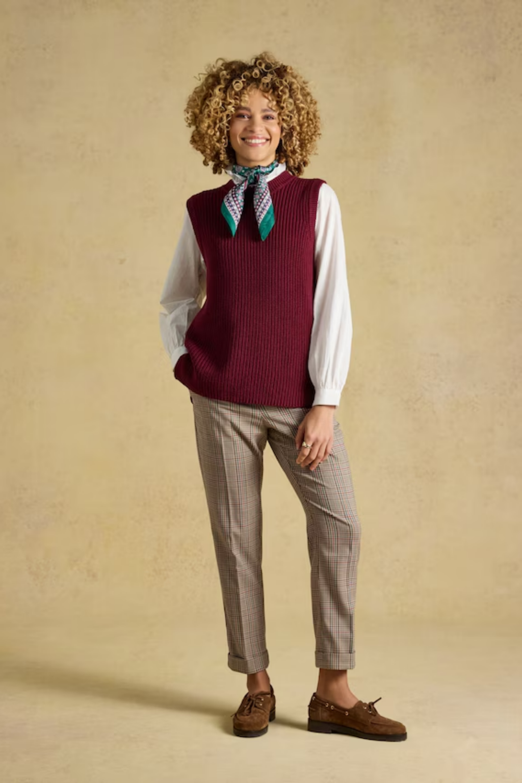 Joules Ada Swindale Tweed Trousers on model Shop Joules at Dotique