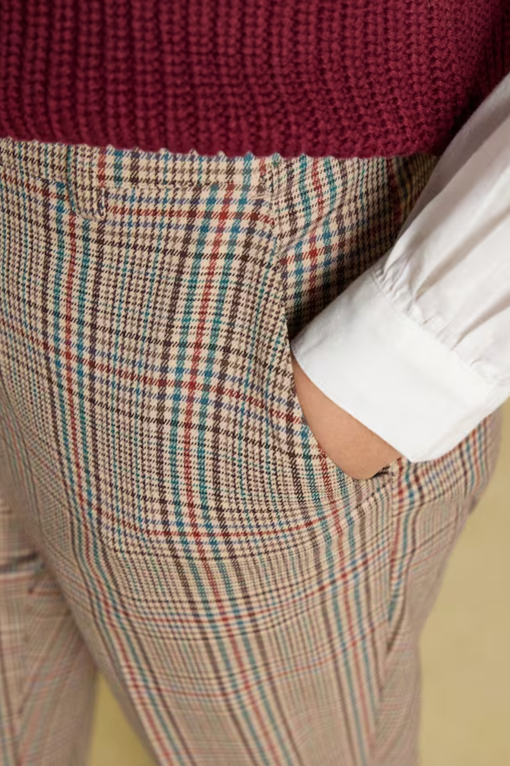 Joules Ada Swindale Tweed Trousers plaid pocket detail Shop Joules at Dotique