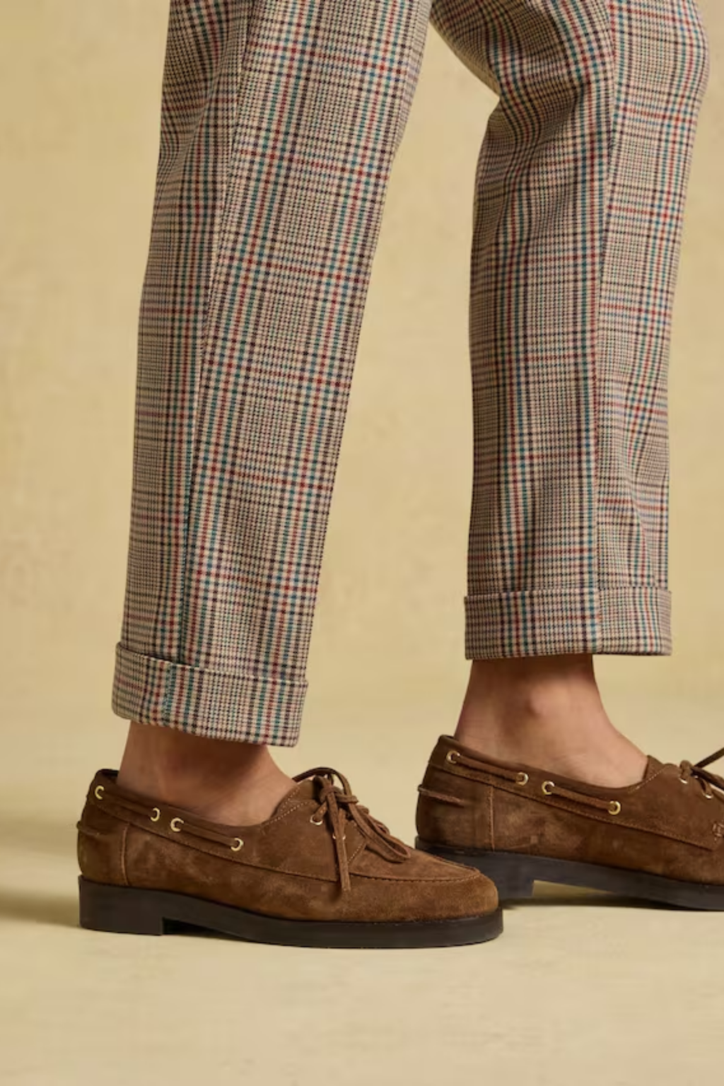 Joules Ada Swindale Tweed Trousers worn with loafers Shop Joules at Dotique