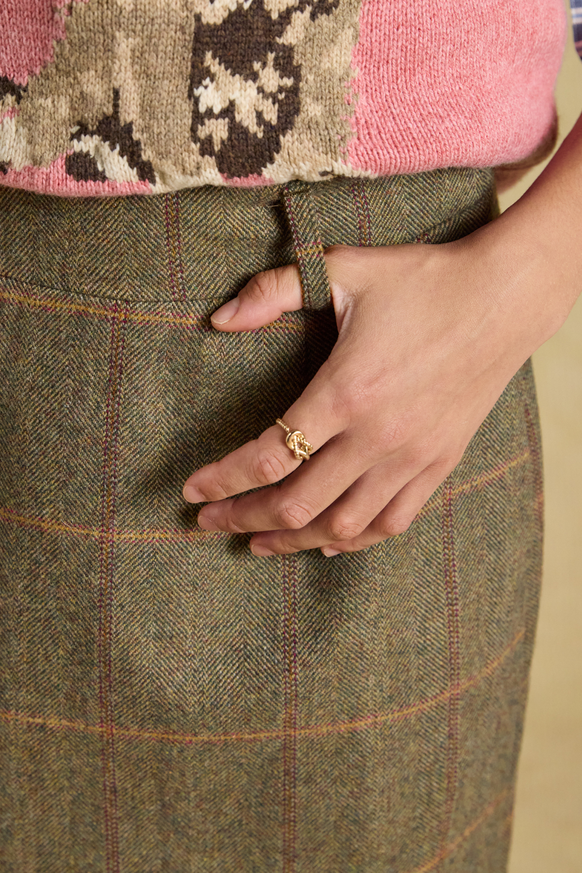 Joules Bramble Blake Tweed Skirt pocket detail Shop Joules at Dotique