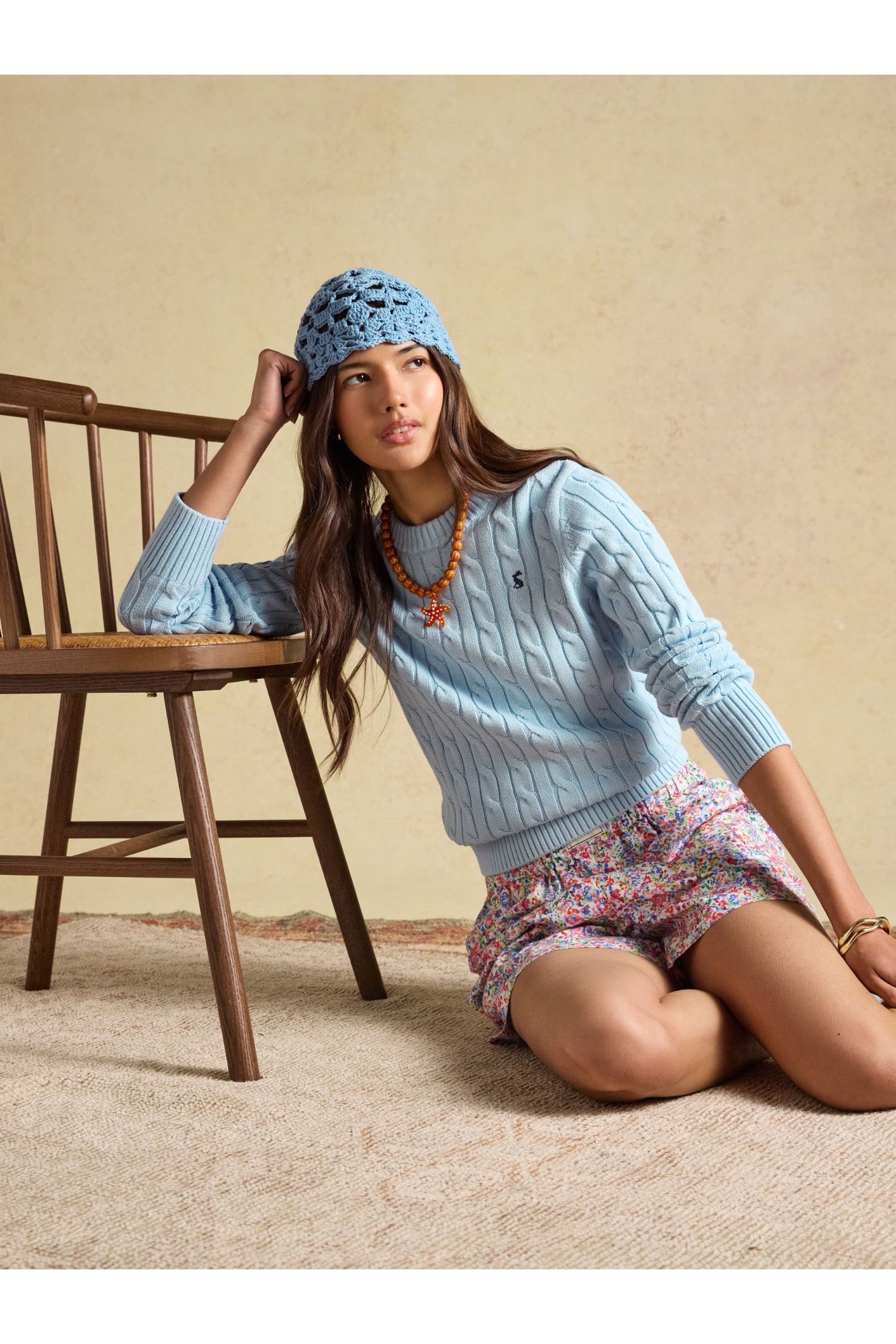 Joules Classic Cable Light Blue Jumper