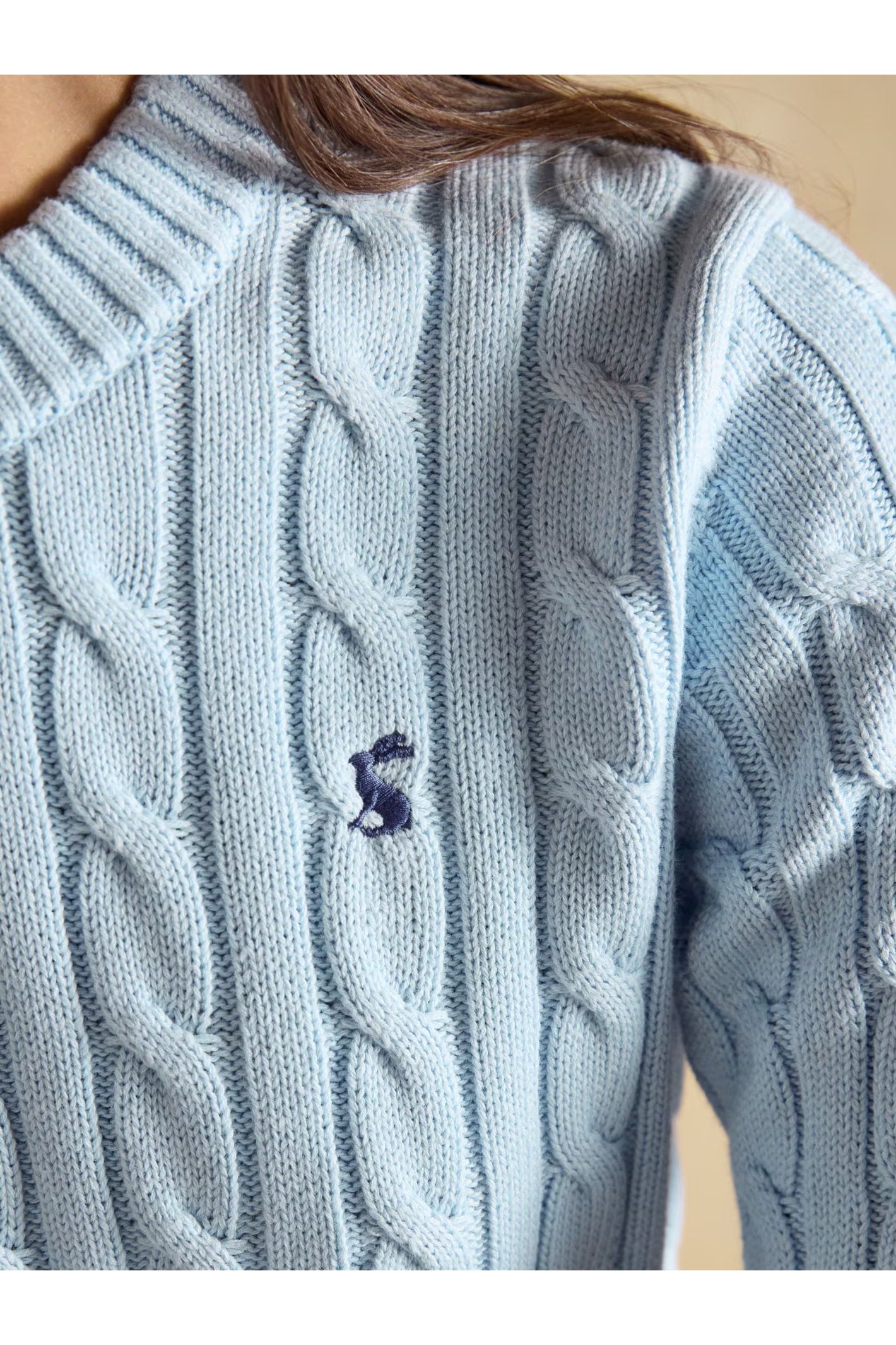 Joules Classic Cable Light Blue Jumper