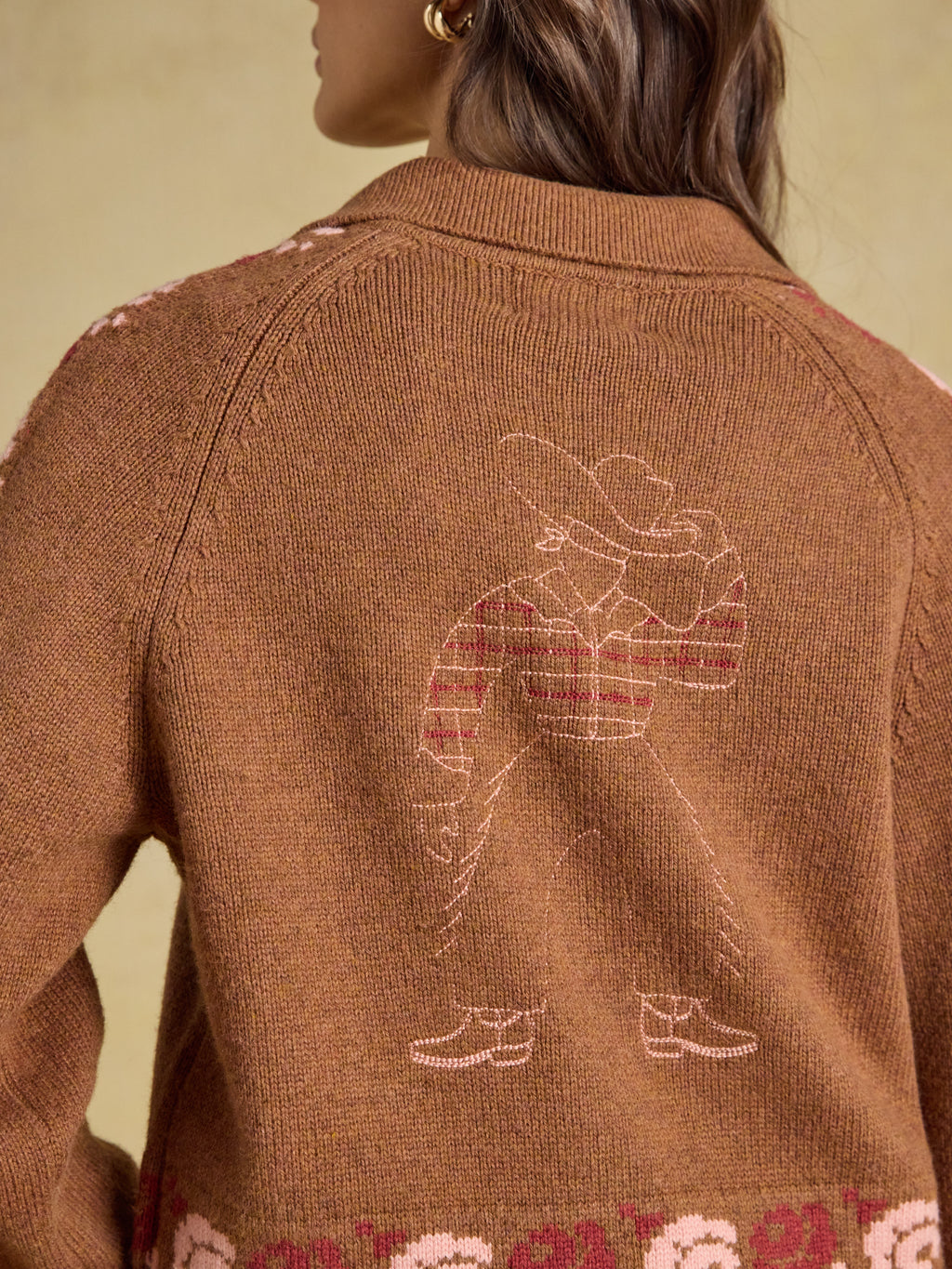 Joules Cowboy Collared Cardigan Tan Brown Cardigan