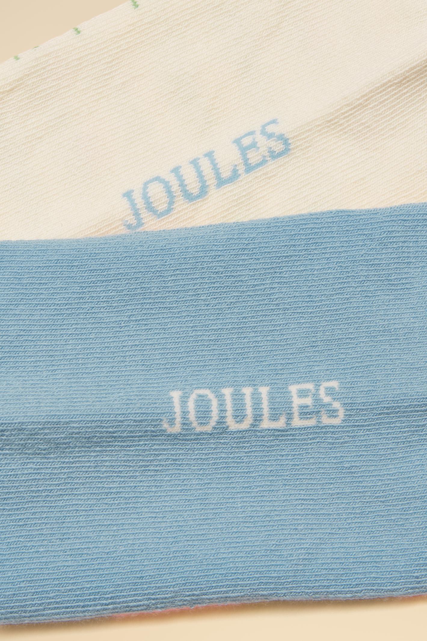 Joules H17729 Everyday 2 Pack Socks – Blue & Ecru at Dotique