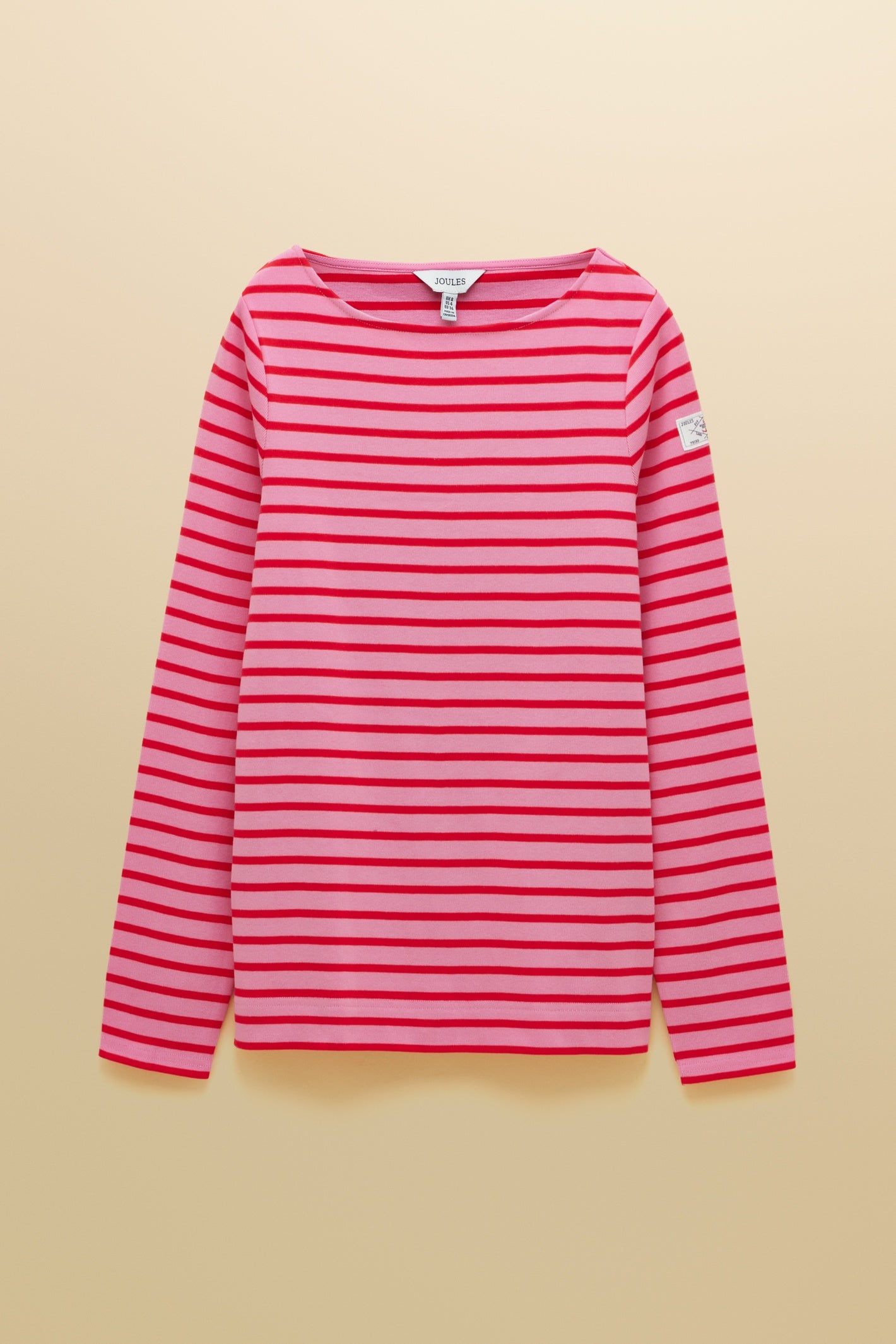 A timeless classic with a fresh pop of colour, the Joules Harbour Breton top in pink and red stripe is one of those pieces that never dates. Shop Joules at Dotique.