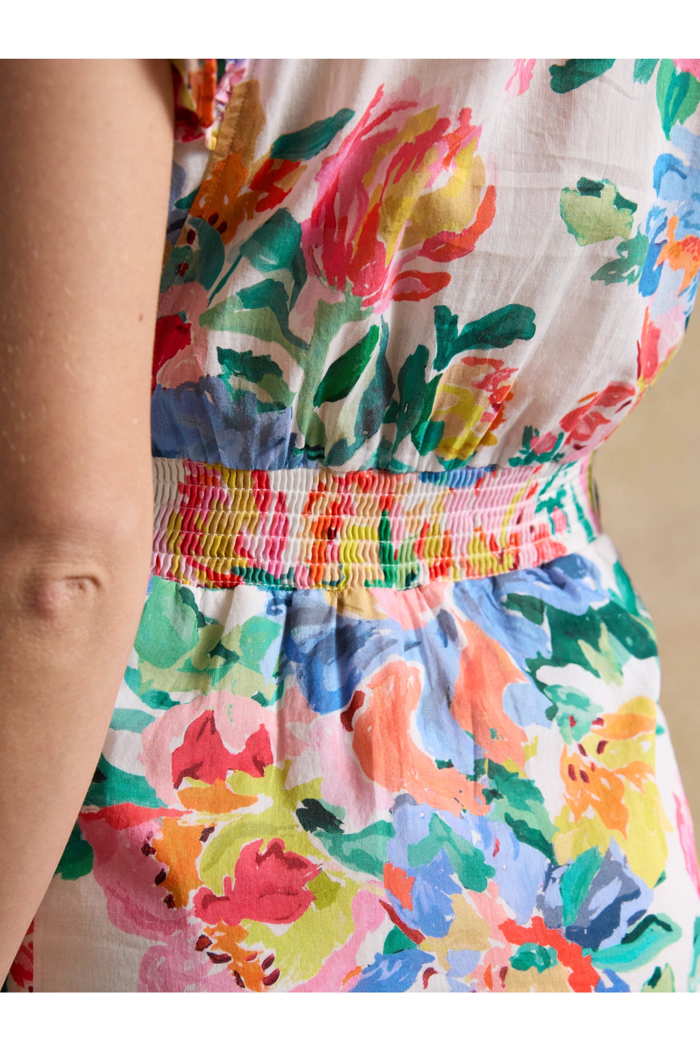 Joules H63480 Samantha Midi Dress – Multi / White Floral