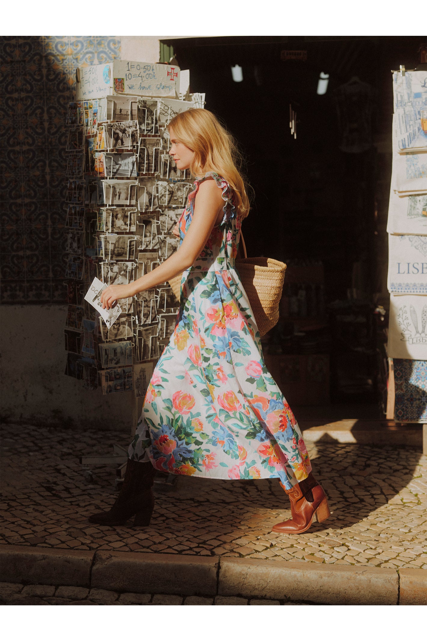 Joules H63480 Samantha Midi Dress – Multi / White Floral