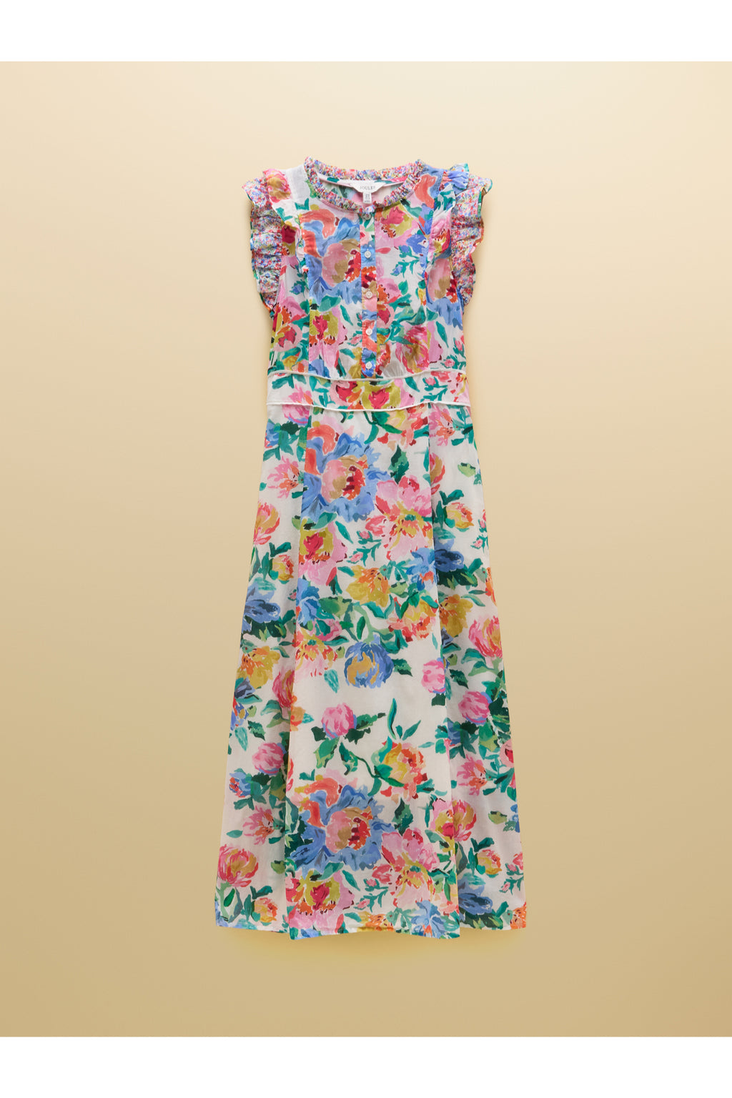 Joules H63480 Samantha Midi Dress – Multi / White Floral