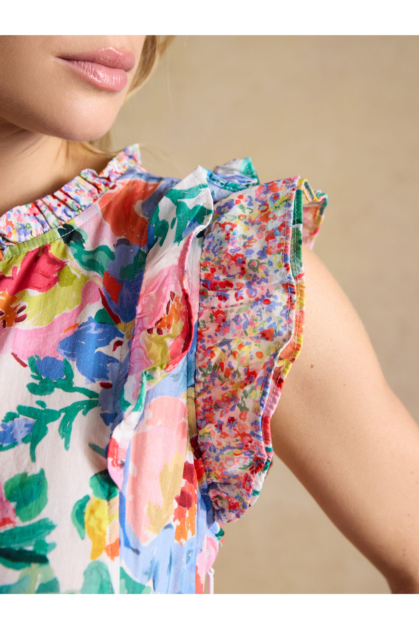 Joules H63480 Samantha Midi Dress – Multi / White Floral