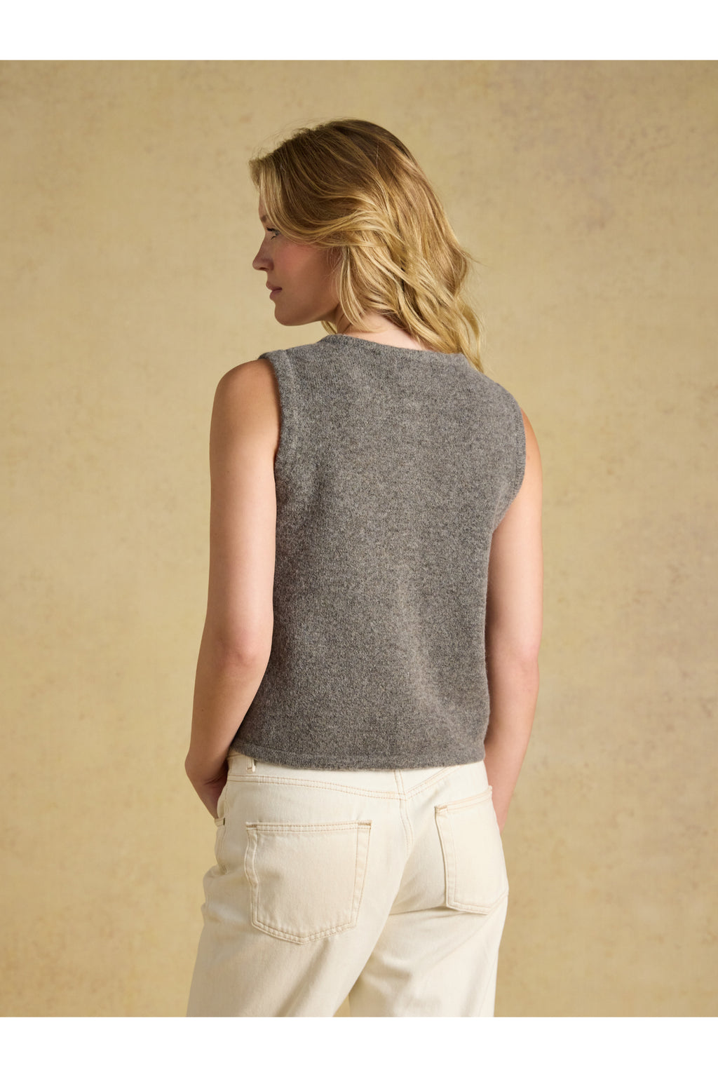 Joules Holly Button Tank Brown Top