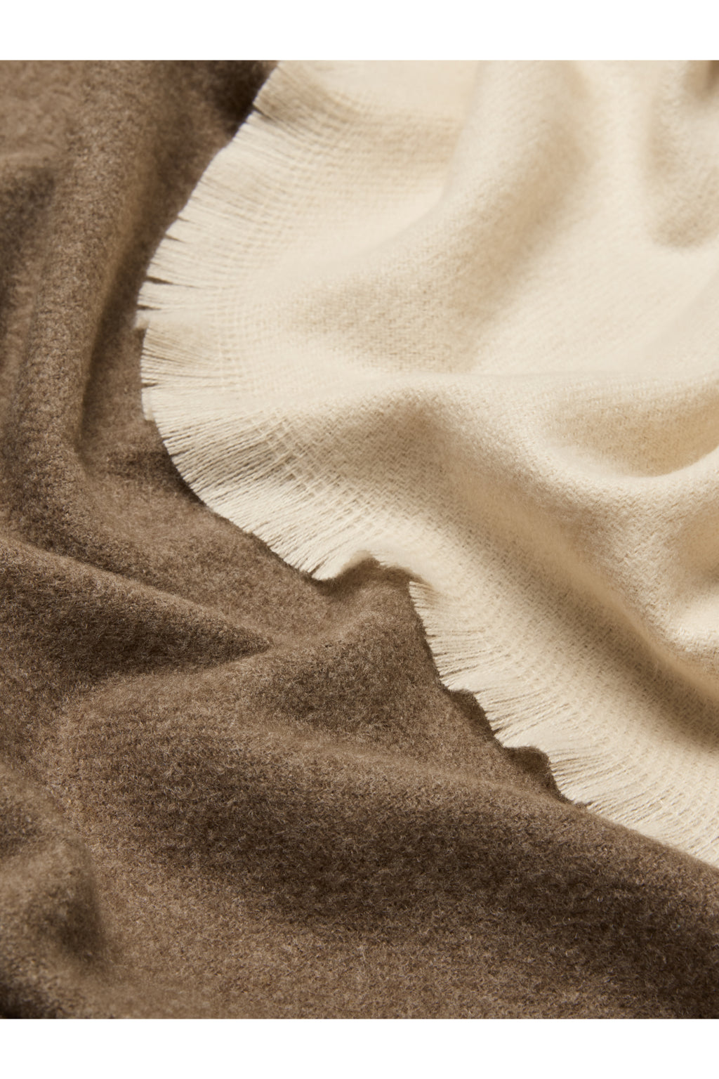 Joules Karina Brown Scarf in brown and cream with fringe. Shop Joules at Dotique